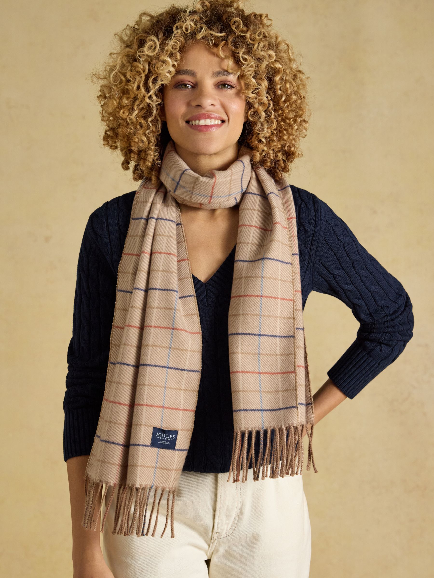 Langtree Neutral Check Scarf - Image 2 of 6