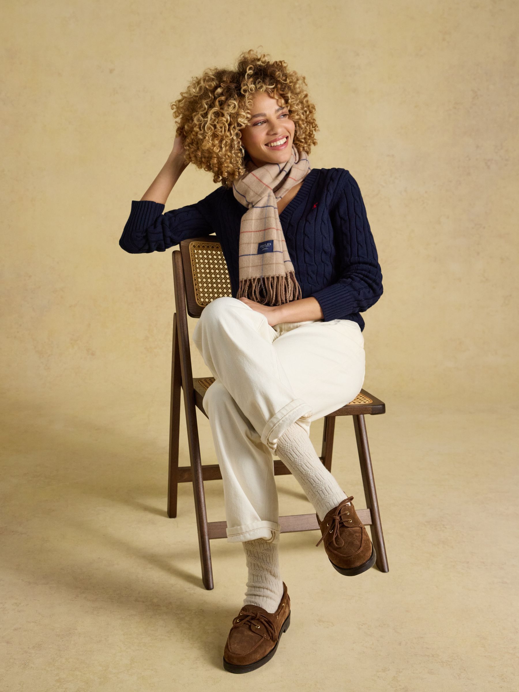 Langtree Neutral Check Scarf - Image 4 of 6
