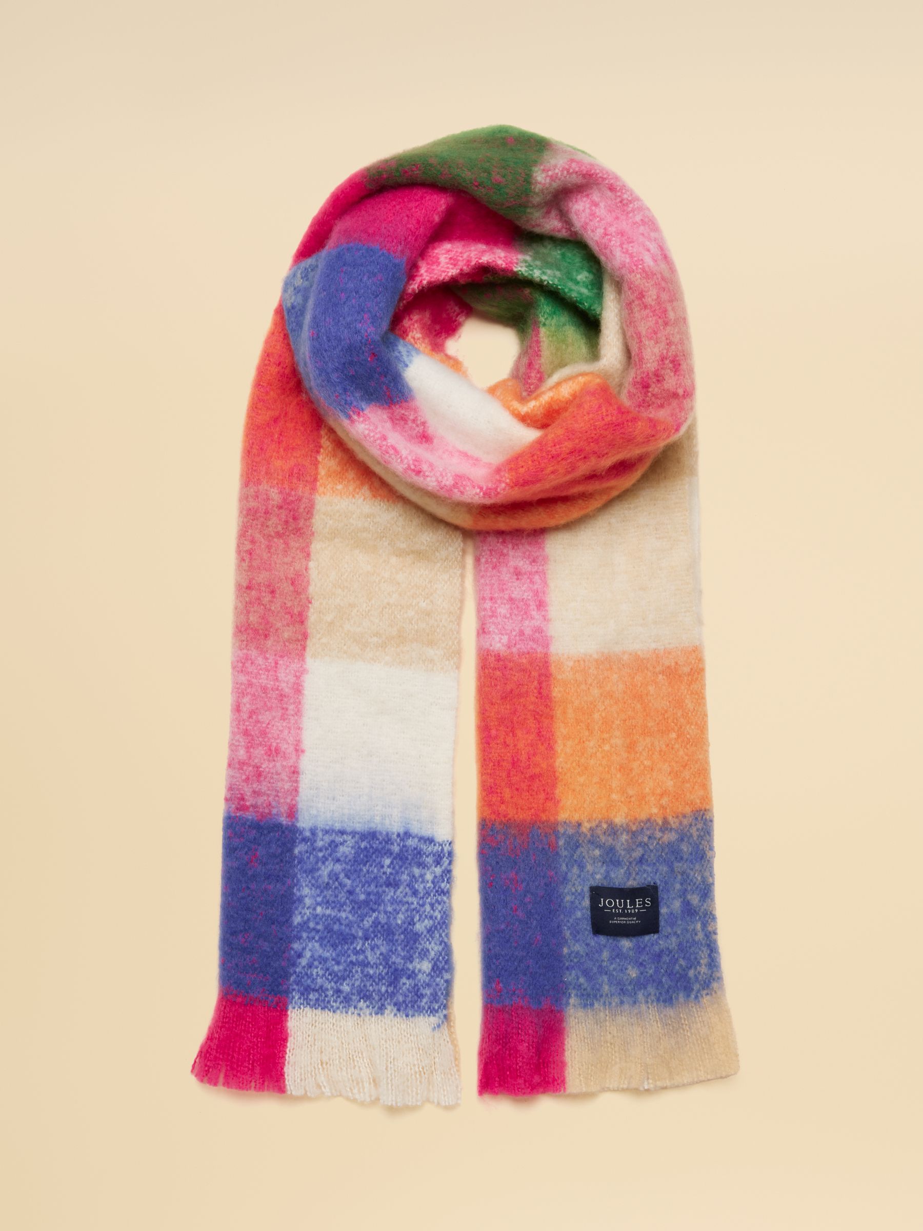 Betsy Bright Multi Gingham Brushed Scarf - Image 1 of 7 Betsy Bright Multi Gingham Brushed Scarf - Image 1 of 7