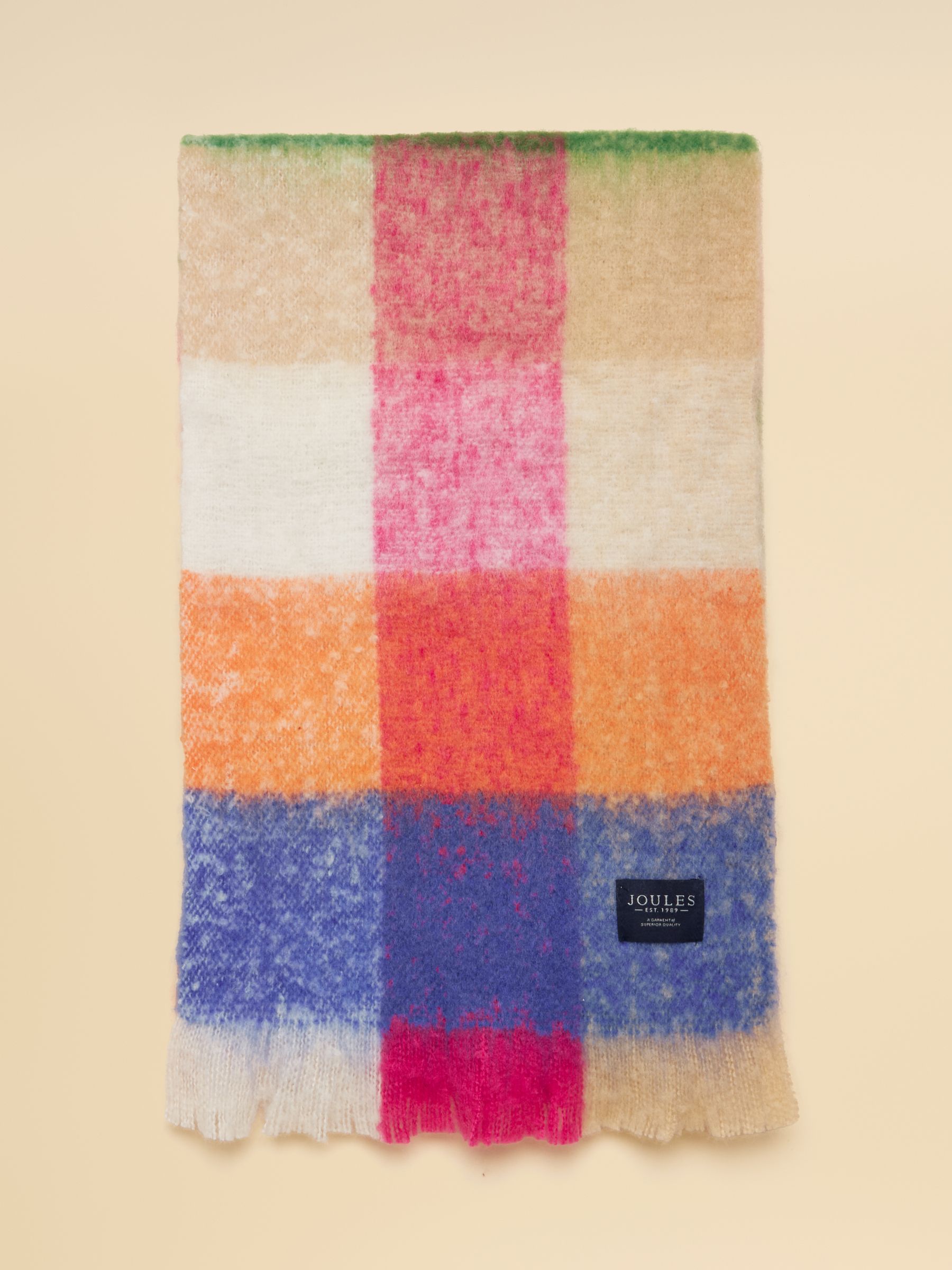 Betsy Bright Multi Gingham Brushed Scarf - Image 5 of 7