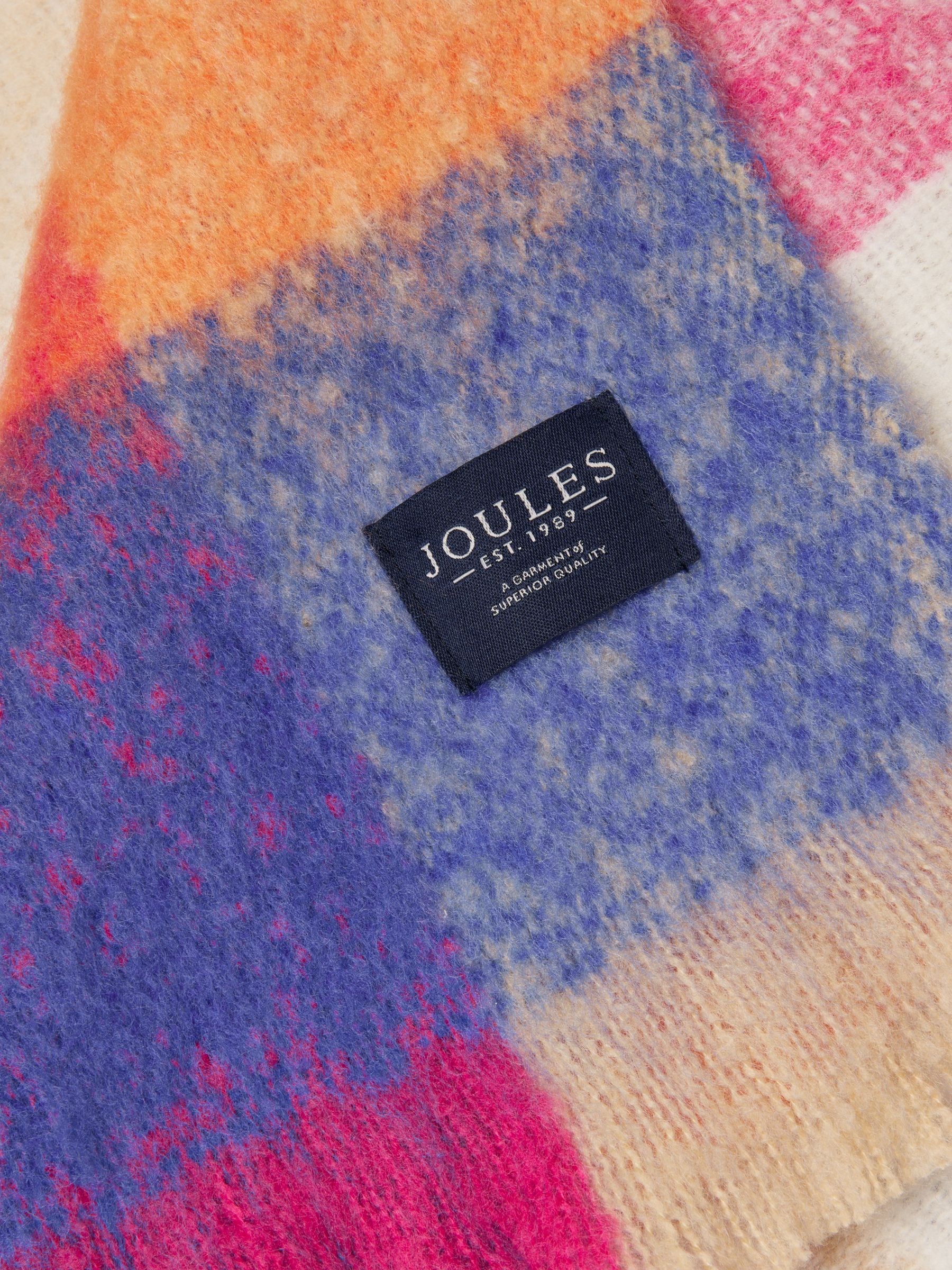 Betsy Bright Multi Gingham Brushed Scarf - Image 6 of 7