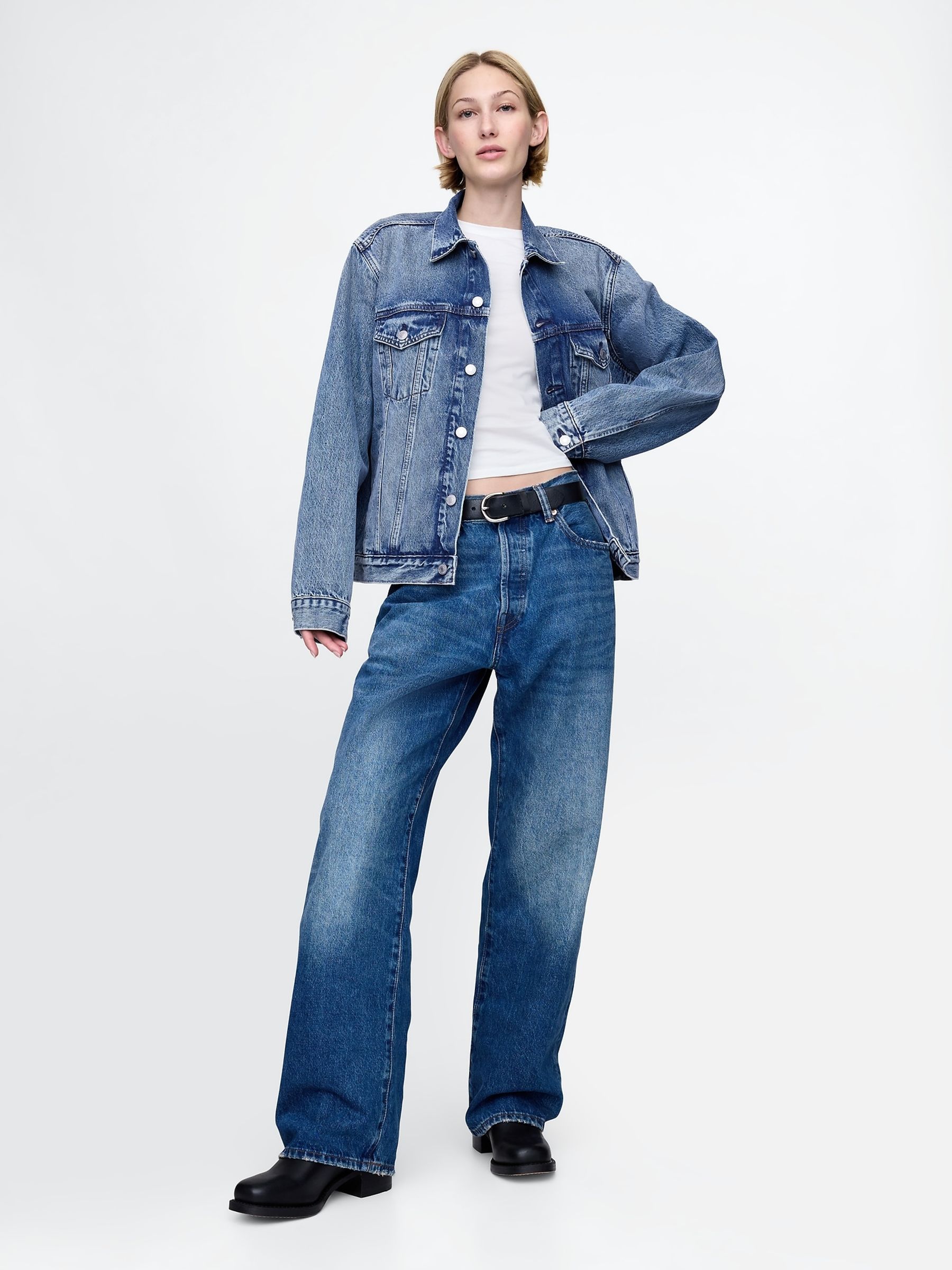 Mid Wash Classic Icon Denim Jacket - Image 5 of 5 Mid Wash Classic Icon Denim Jacket - Image 5 of 5