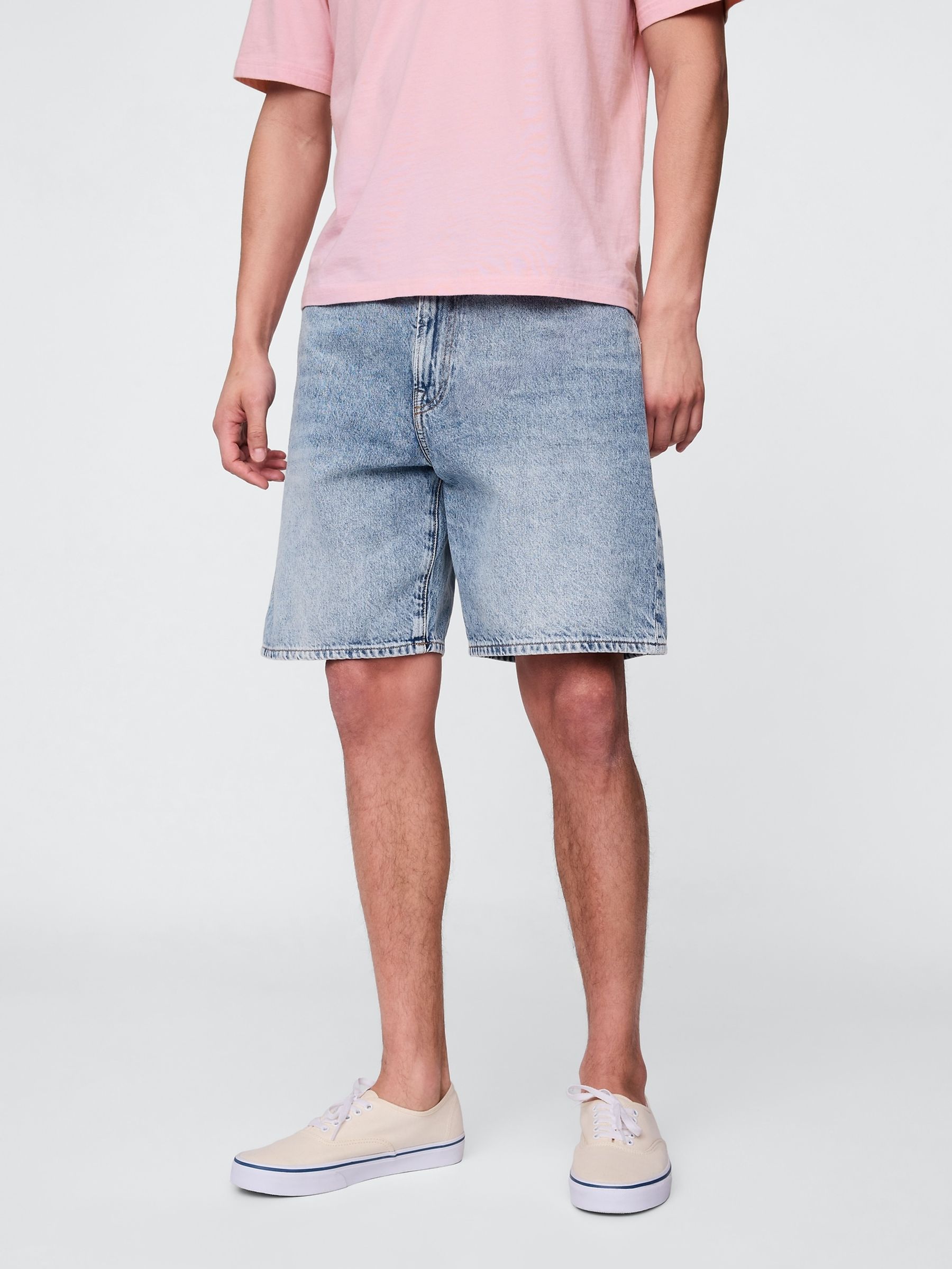 Light Wash 90s Loose Denim Shorts - Image 1 of 5