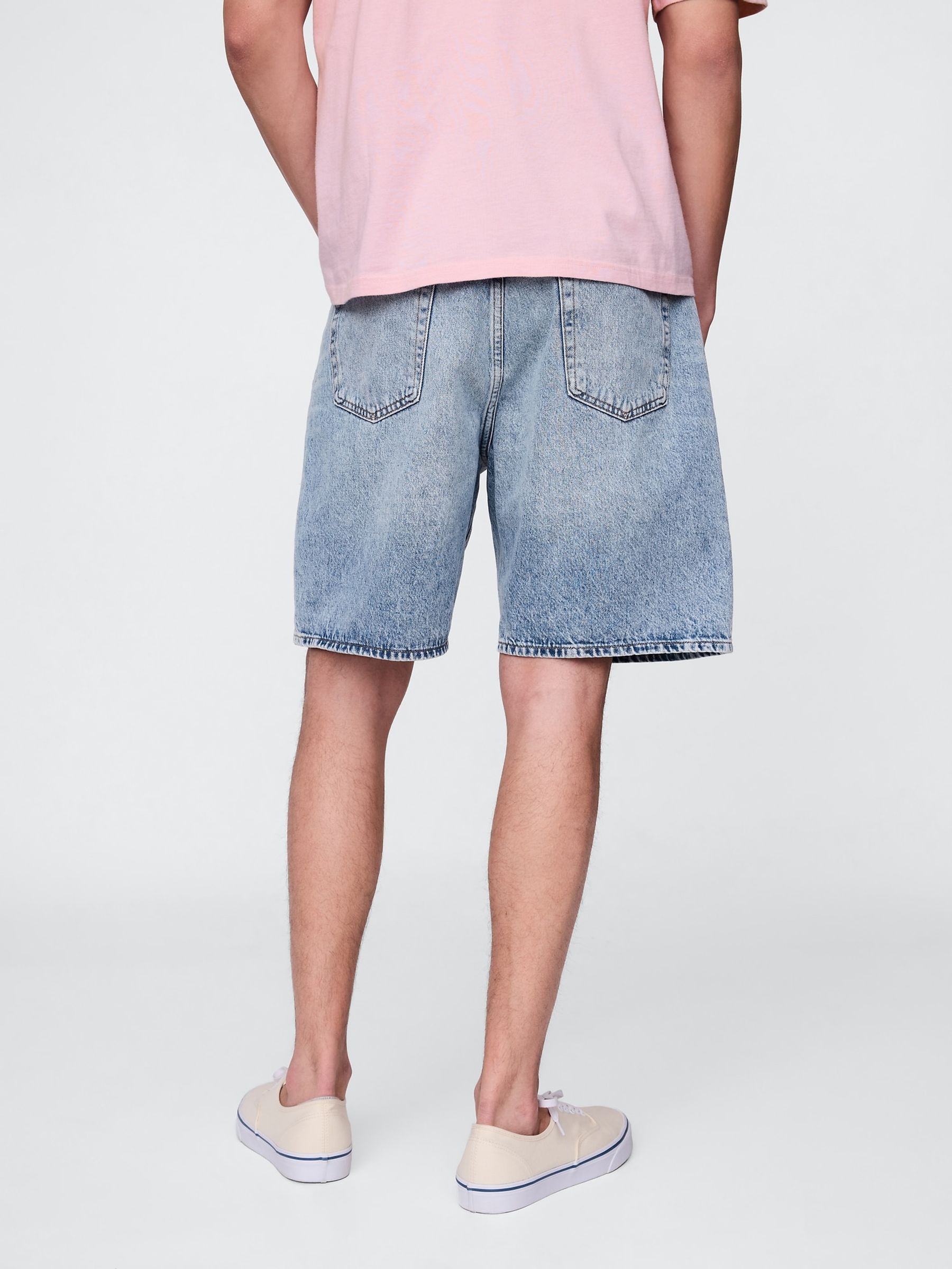 Light Wash 90s Loose Denim Shorts - Image 2 of 5