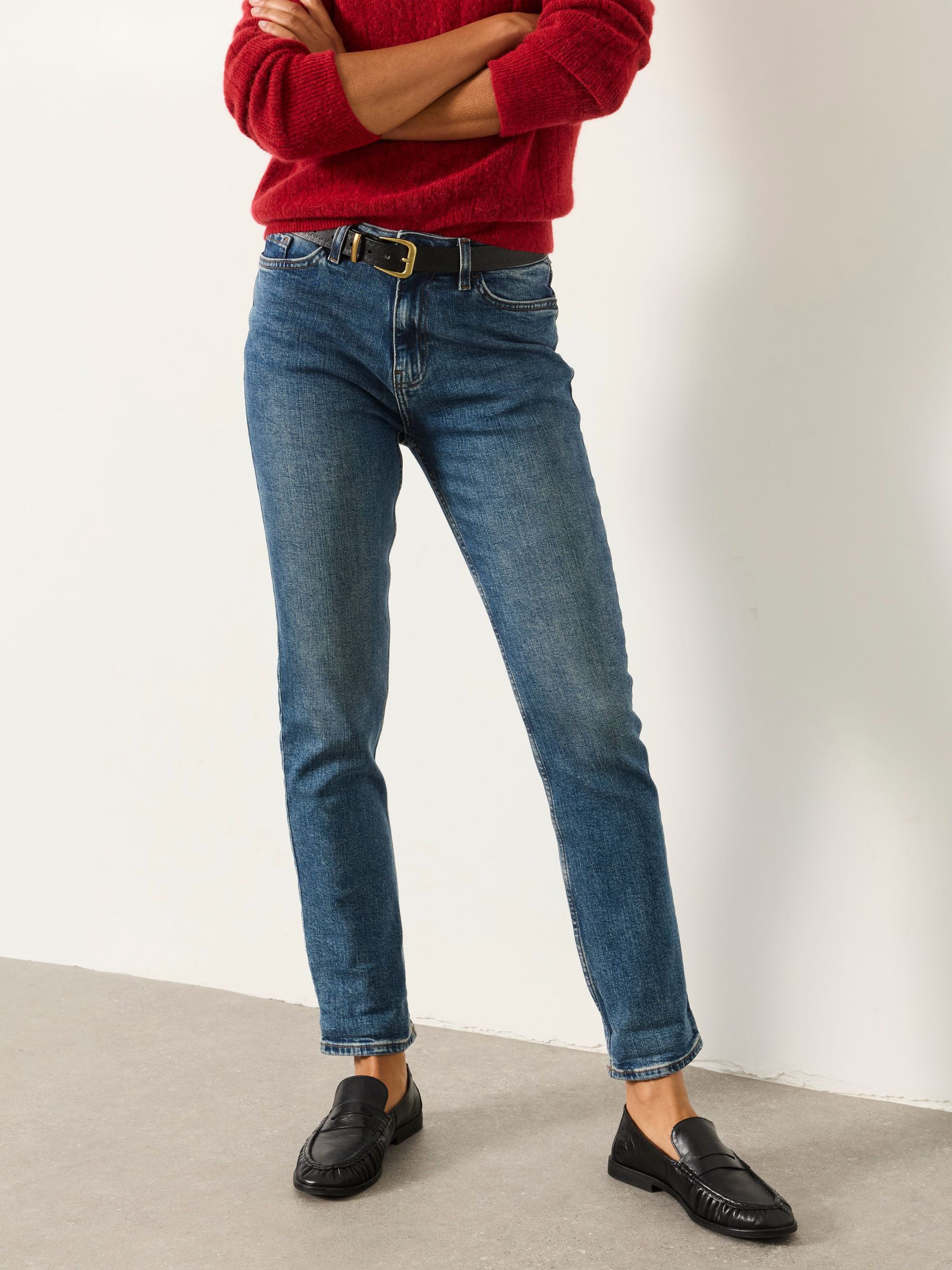 Chesham Dark Blue Petite Girlfriend Jeans - Image 3 of 6