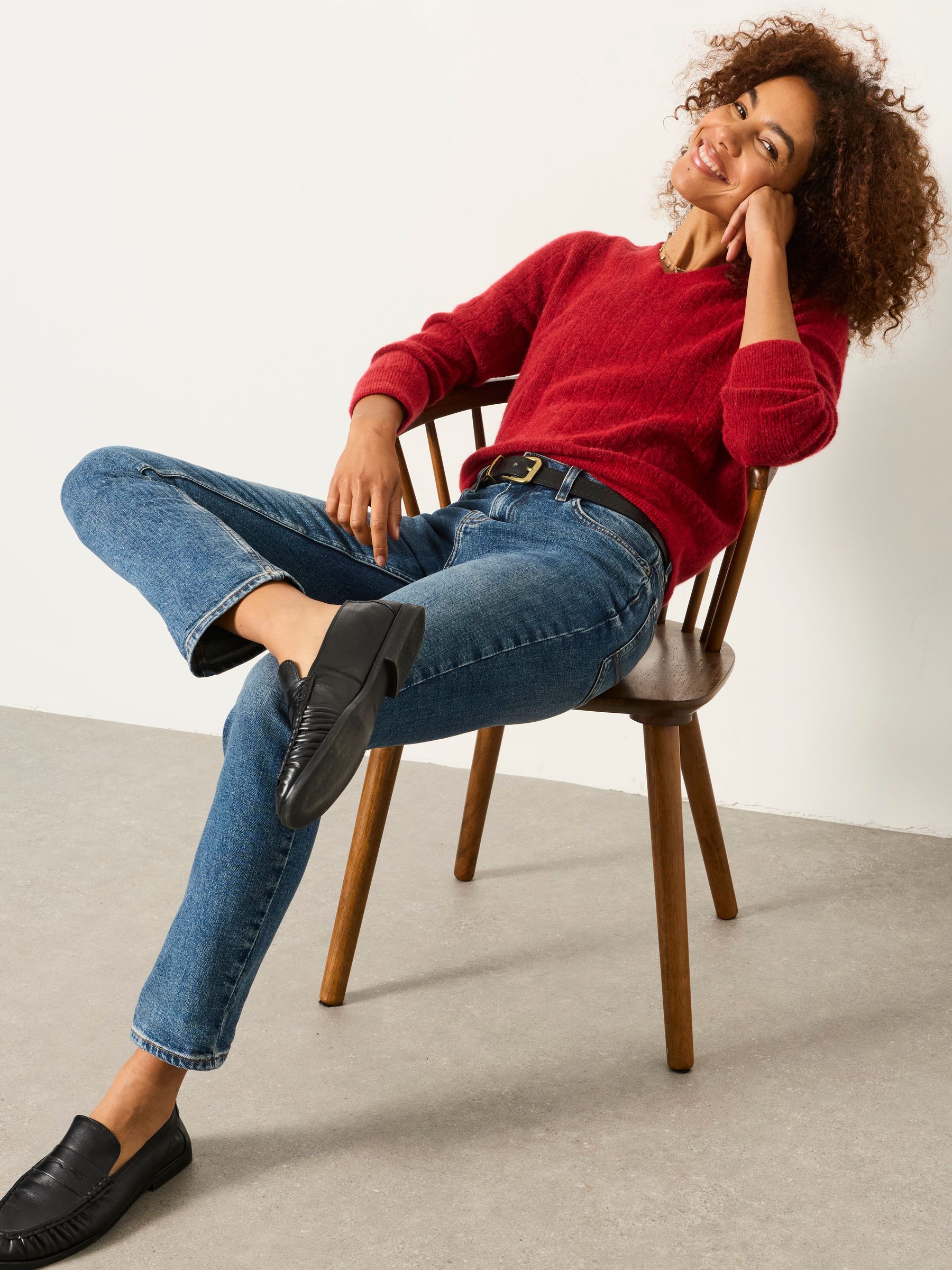 Chesham Dark Blue Petite Girlfriend Jeans - Image 6 of 6