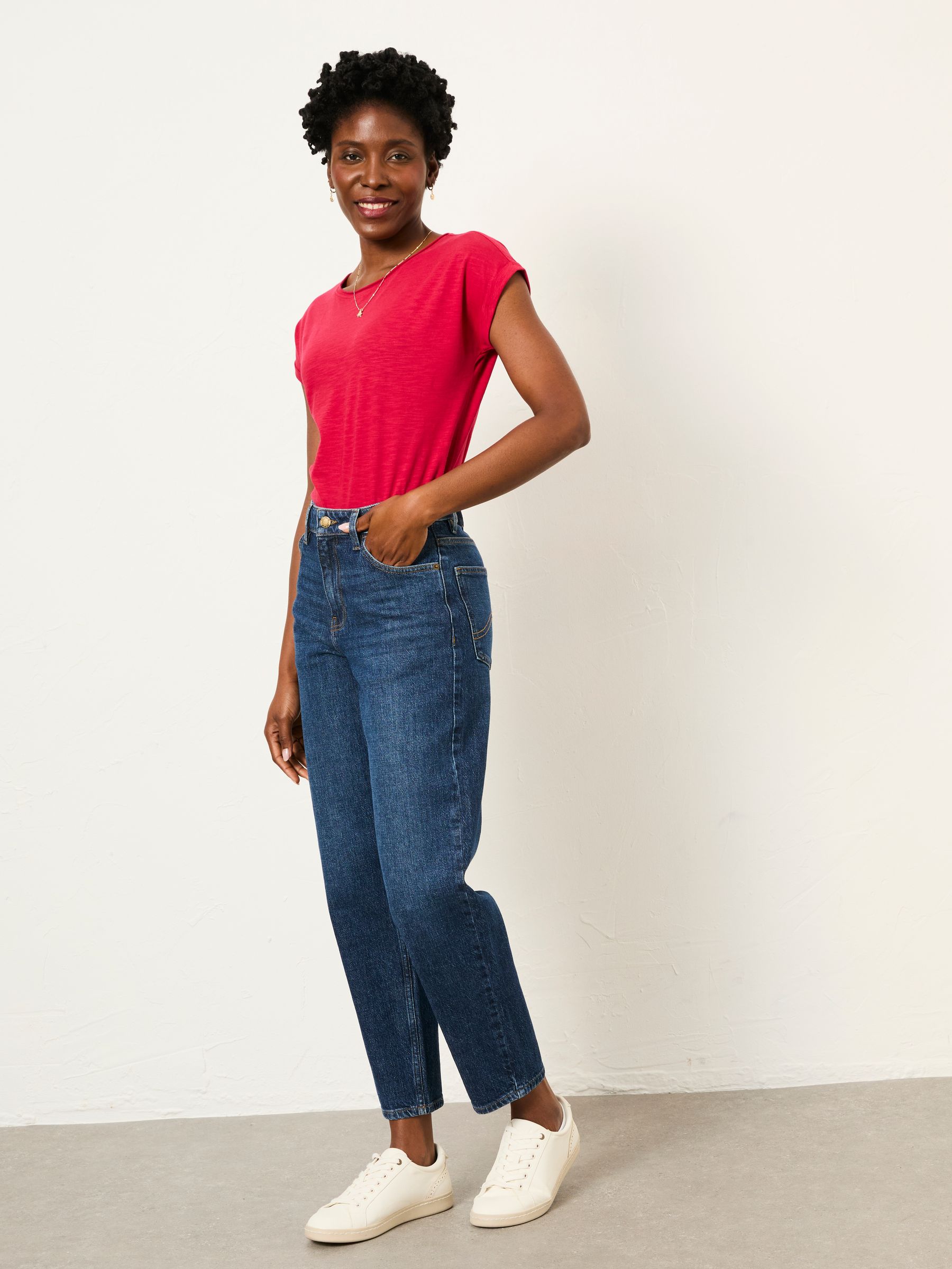 Marlow Dark Blue Petite Taper Leg Jeans - Image 3 of 6