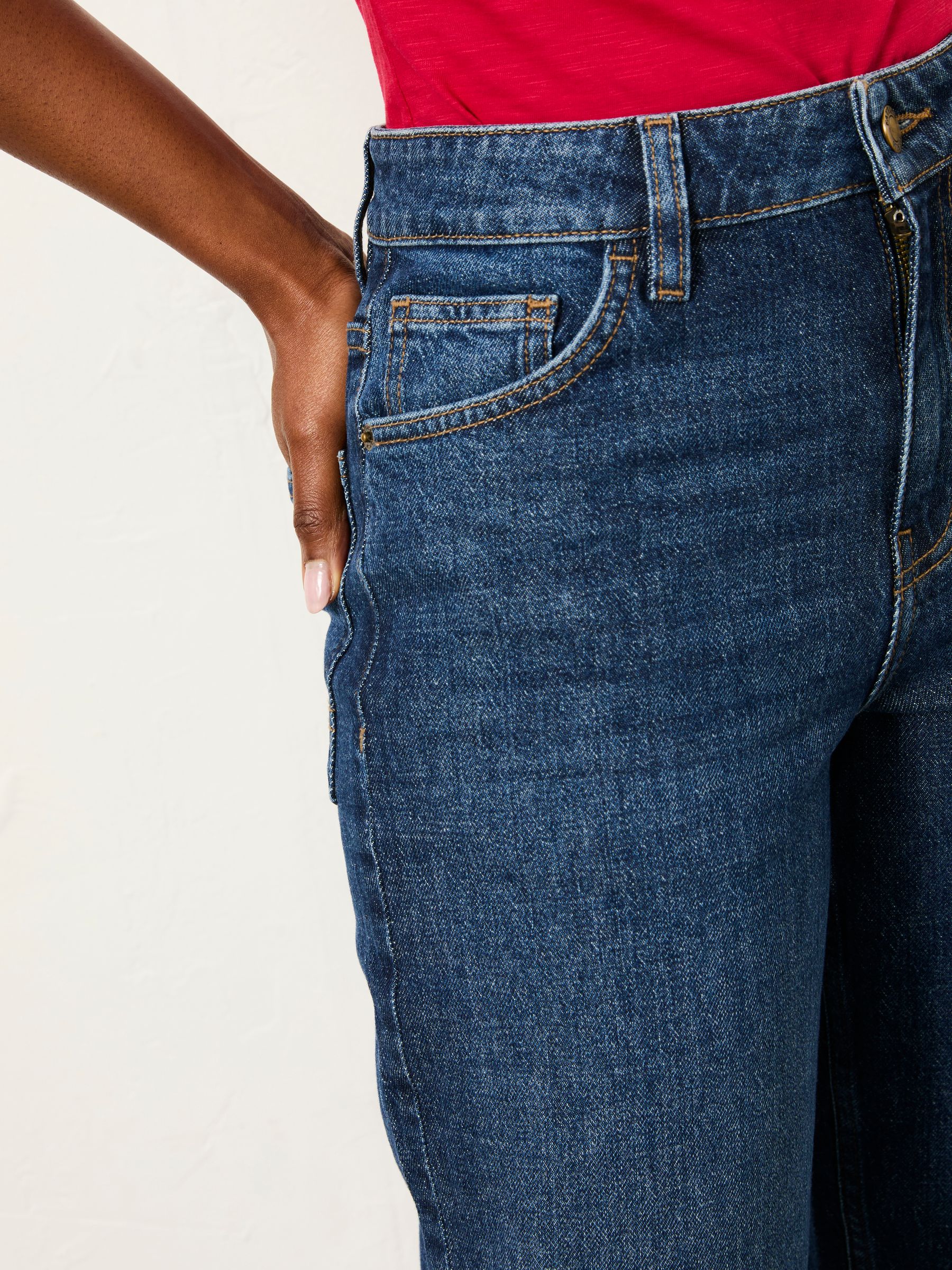 Marlow Dark Blue Petite Taper Leg Jeans - Image 4 of 6