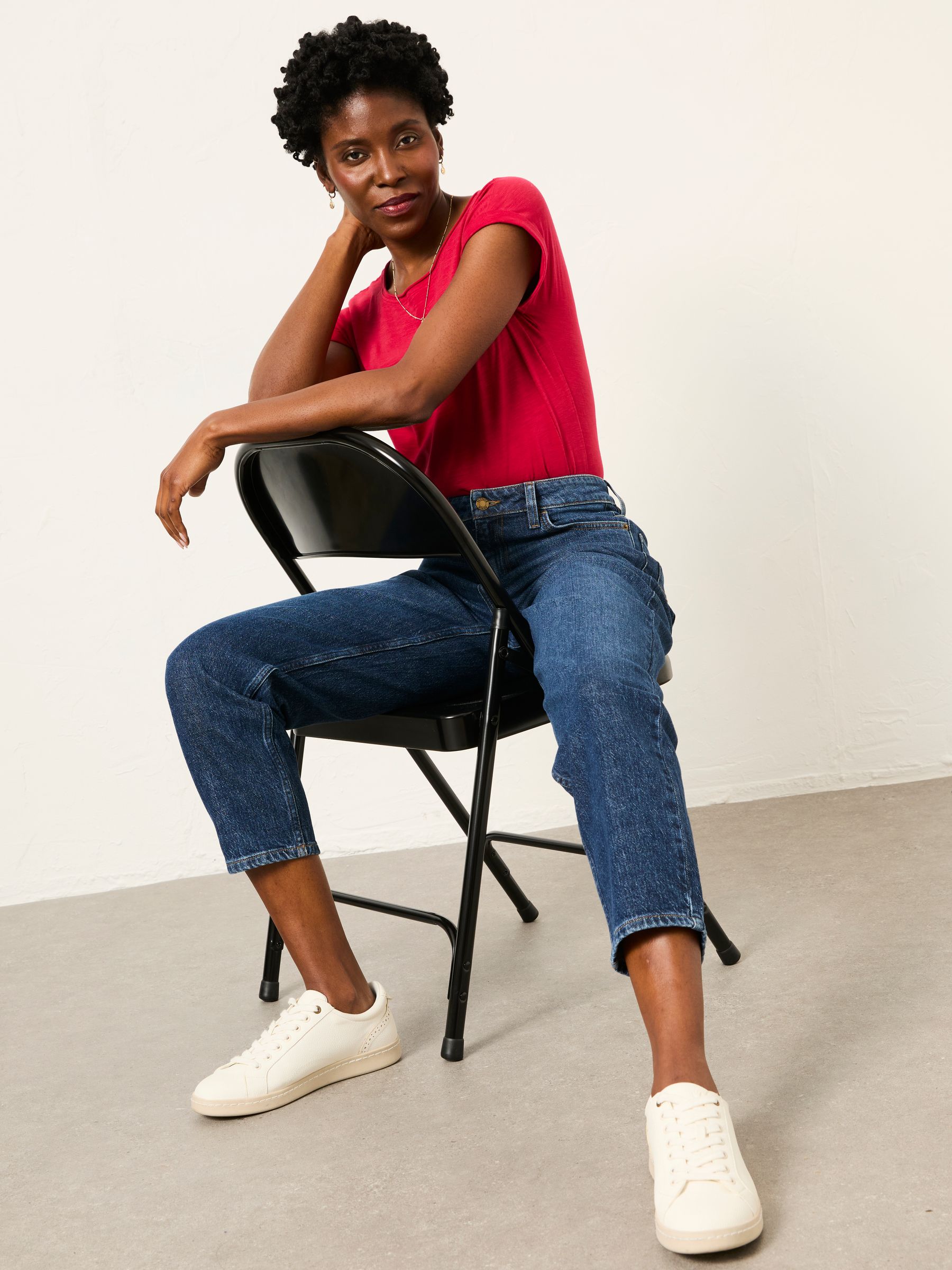 Marlow Dark Blue Petite Taper Leg Jeans - Image 5 of 6