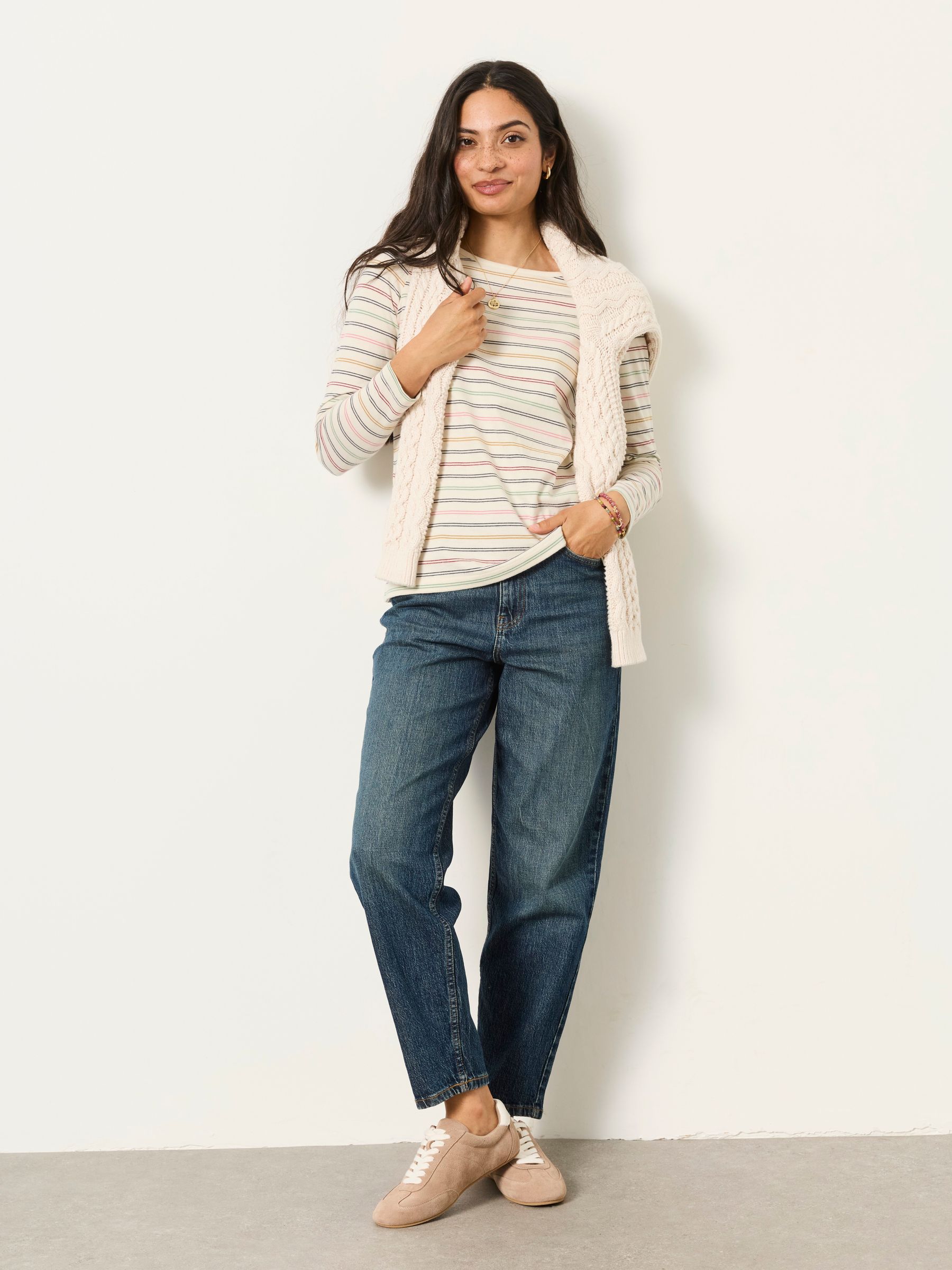 Marlow Teal Blue Petite Taper Leg Jeans - Image 4 of 5