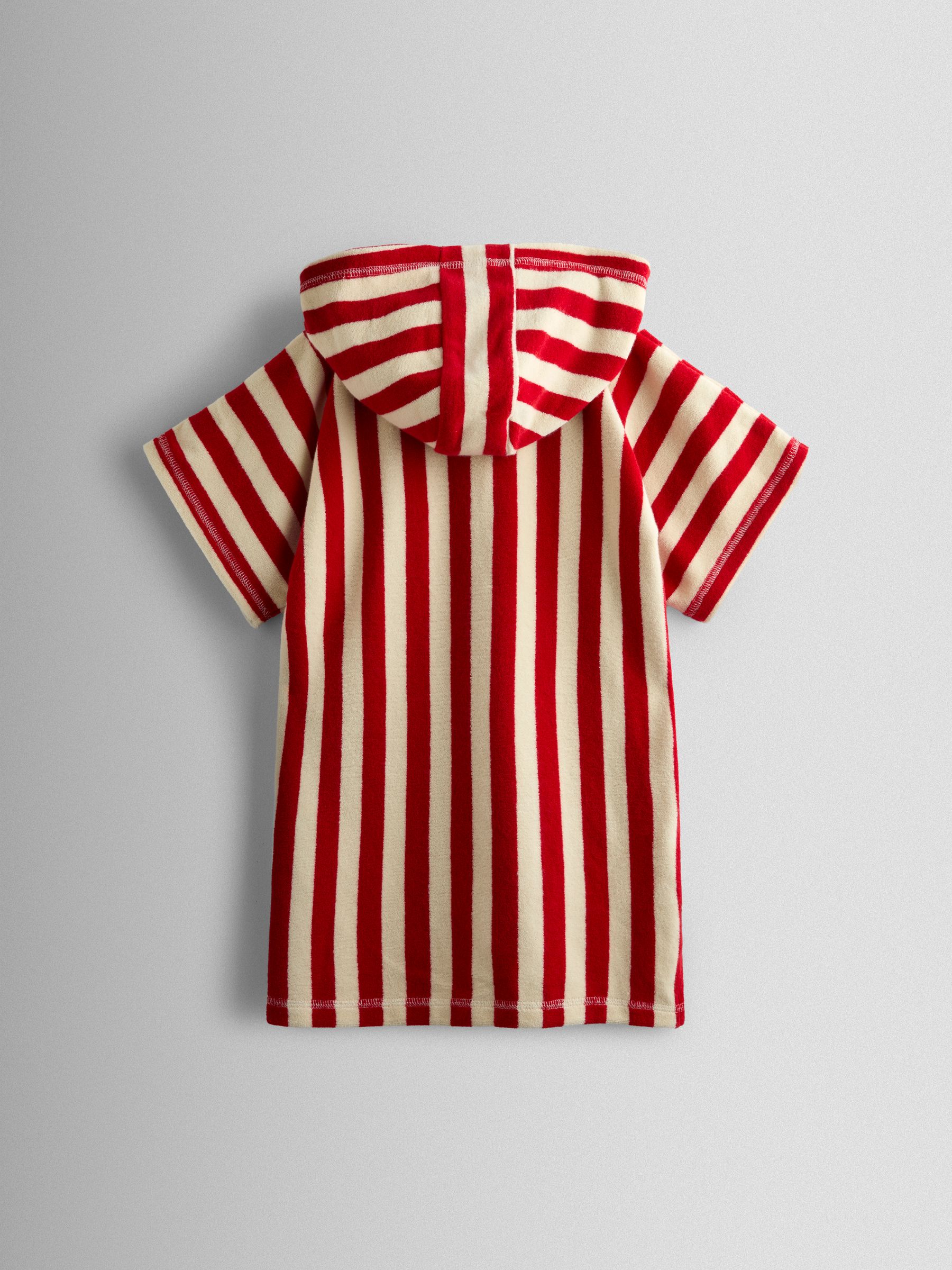 Red Stripe Anchor Hooded Poncho Towel - Image 2 of 4
