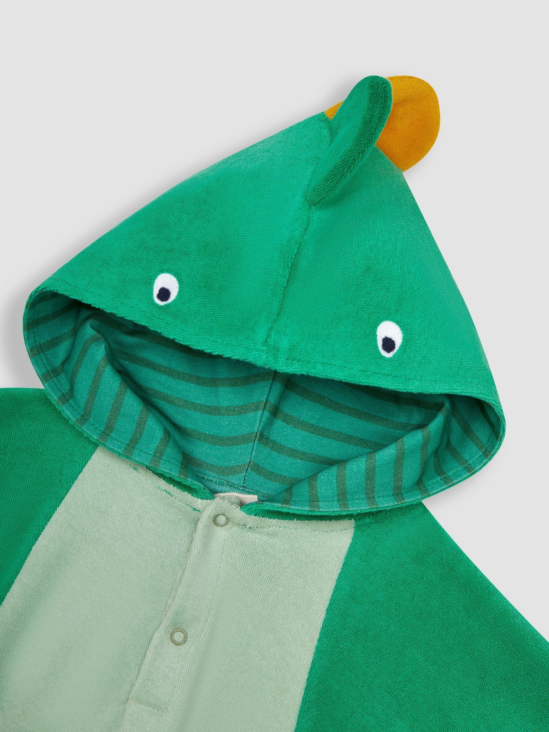 Green Dinosaur Character Hooded Poncho Towel - Image 4 of 4