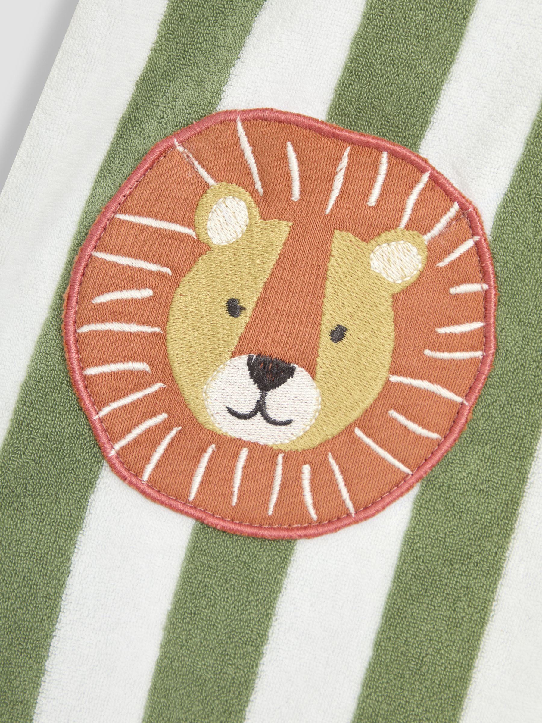 Green Stripe Lion Hooded Poncho Towel - Image 4 of 4