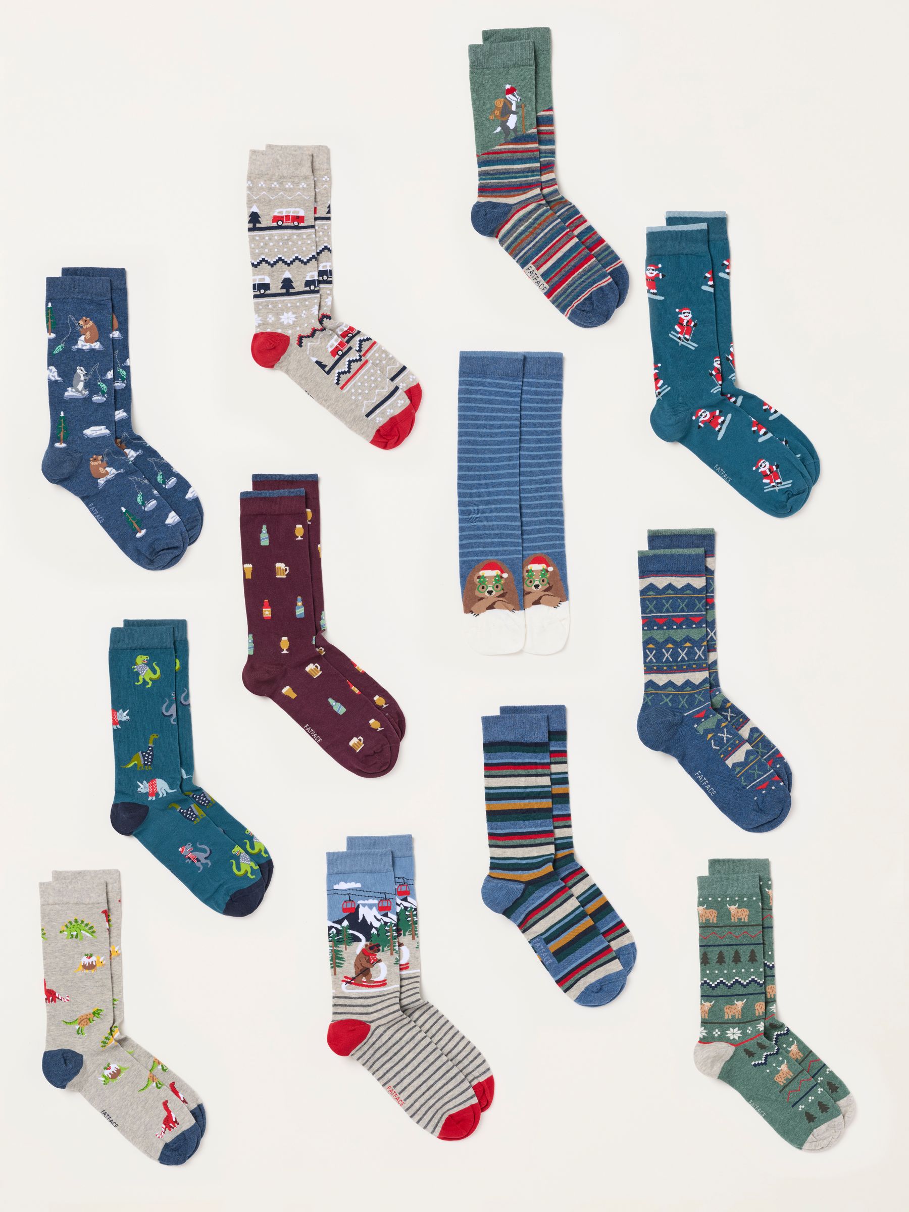 Multi 12 Days Of Socks Christmas Advent Calendar - Image 3 of 3