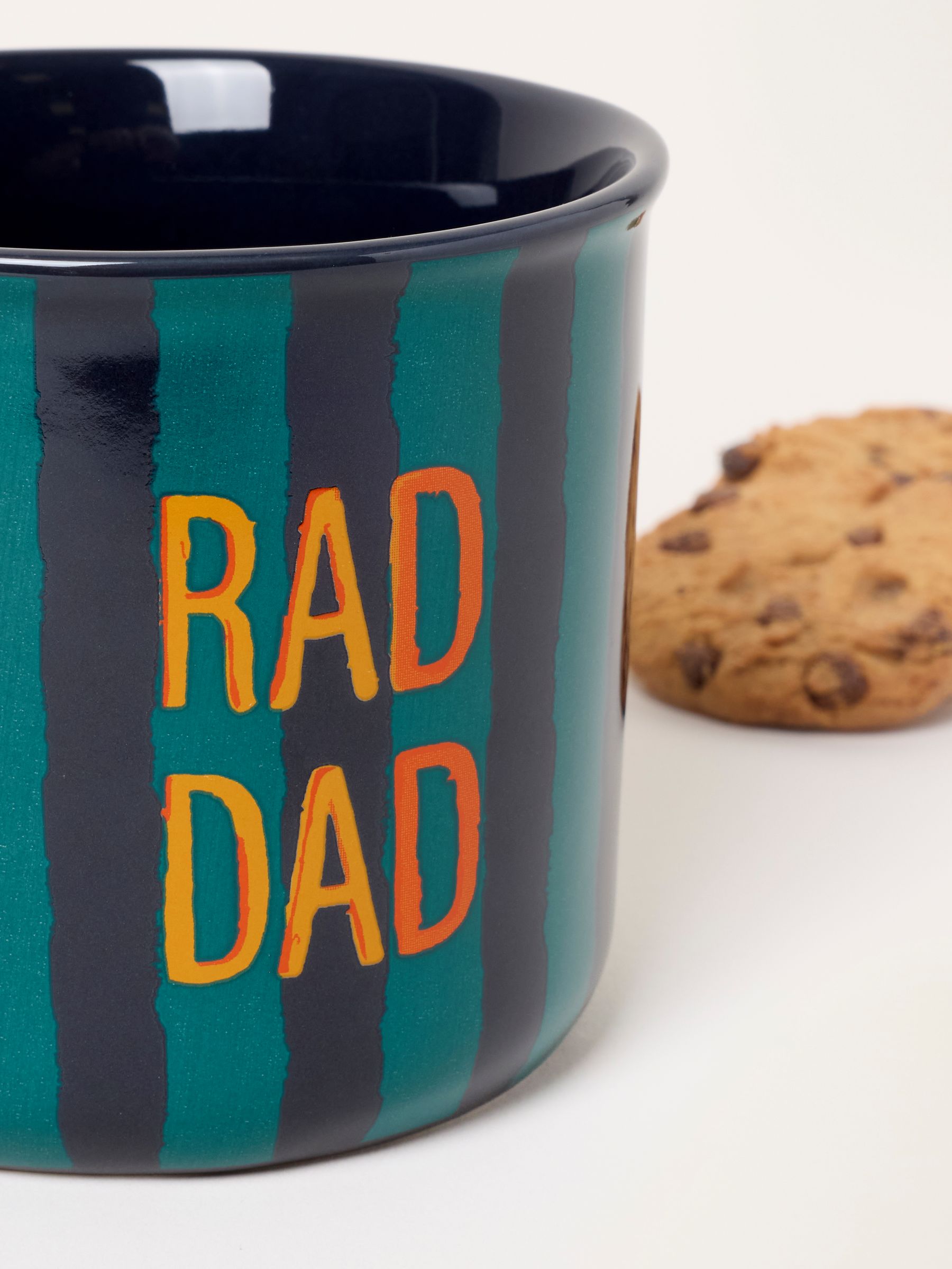 Teal Blue Rad Dad Striped Ceramic Mug - Image 3 of 3 Teal Blue Rad Dad Striped Ceramic Mug - Image 3 of 3