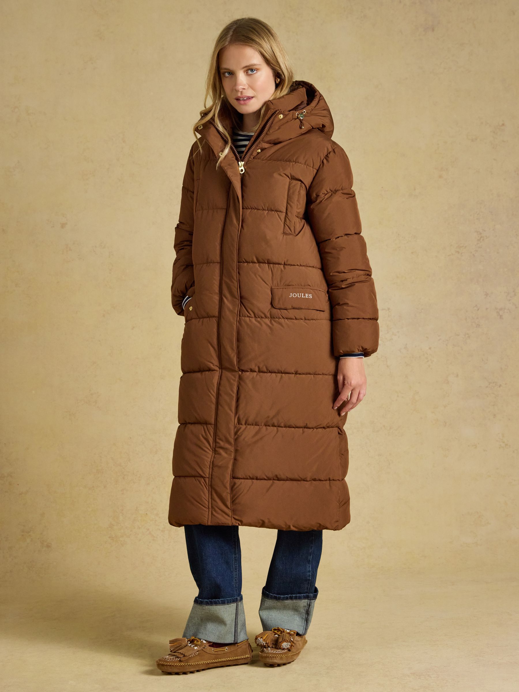 Matchday Toffee Brown Longline Oversized Showerproof Coat - Image 1 of 10
