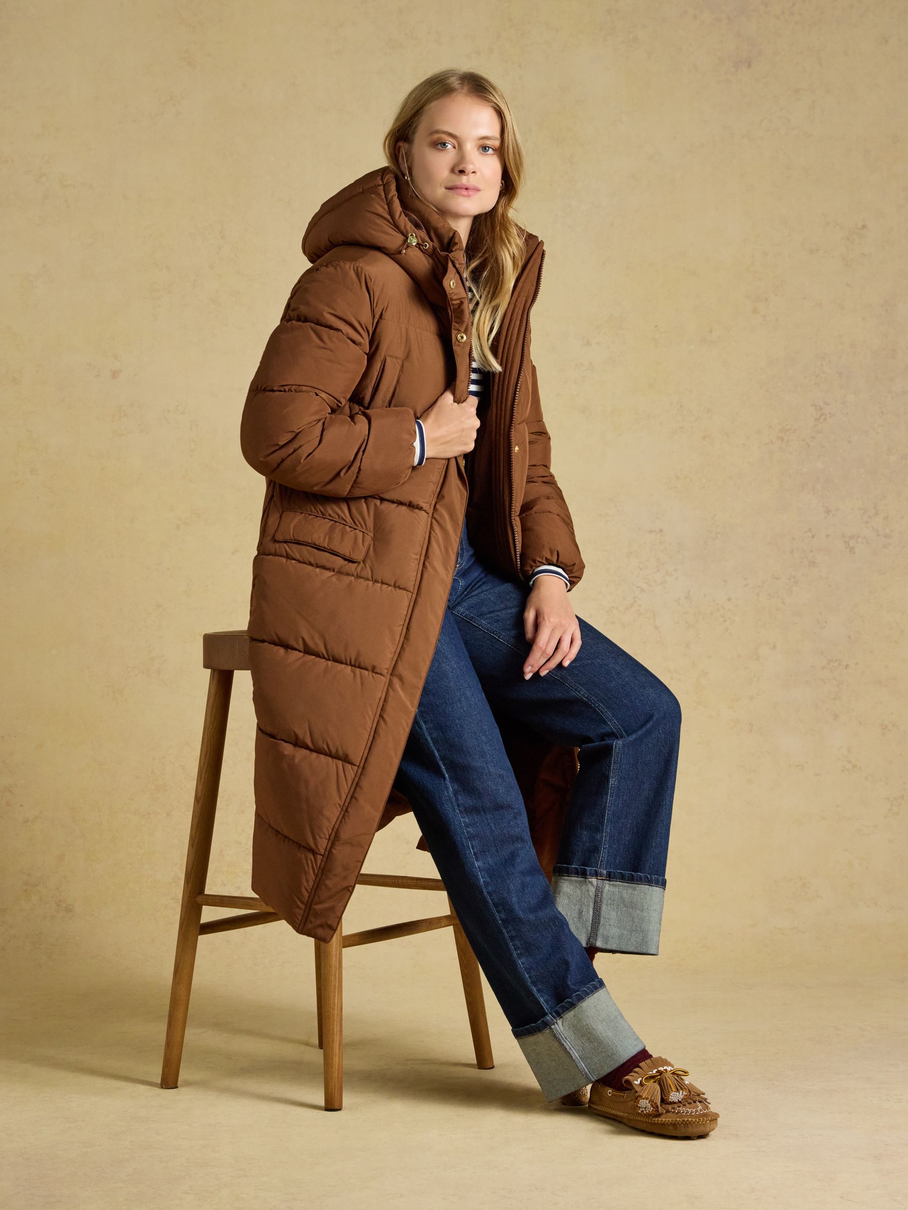 Matchday Toffee Brown Longline Oversized Showerproof Coat - Image 6 of 10