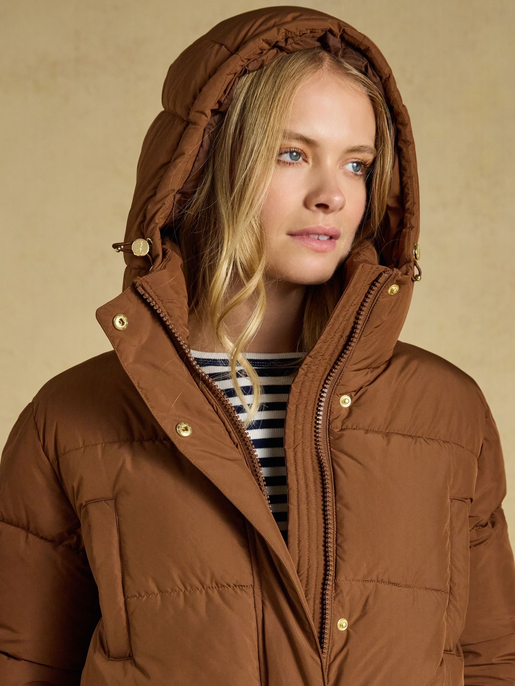 Matchday Toffee Brown Longline Oversized Showerproof Coat - Image 8 of 10