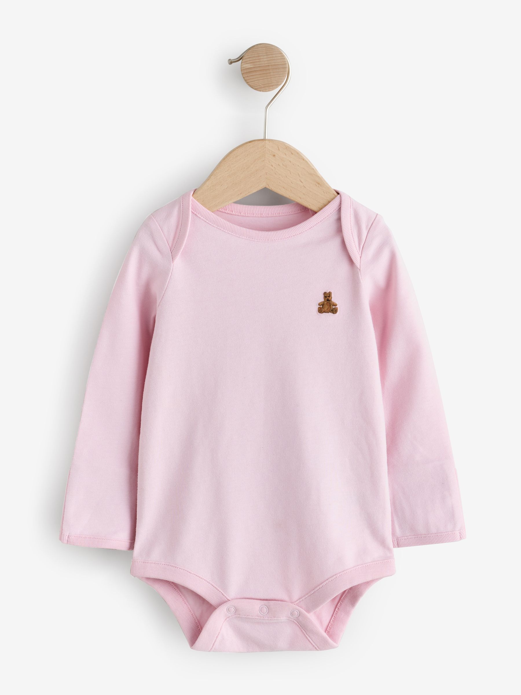 Pink Floral and Stripe 5 Pack Brannan Bear Long Sleeve Baby Bodysuit - Image 7 of 11