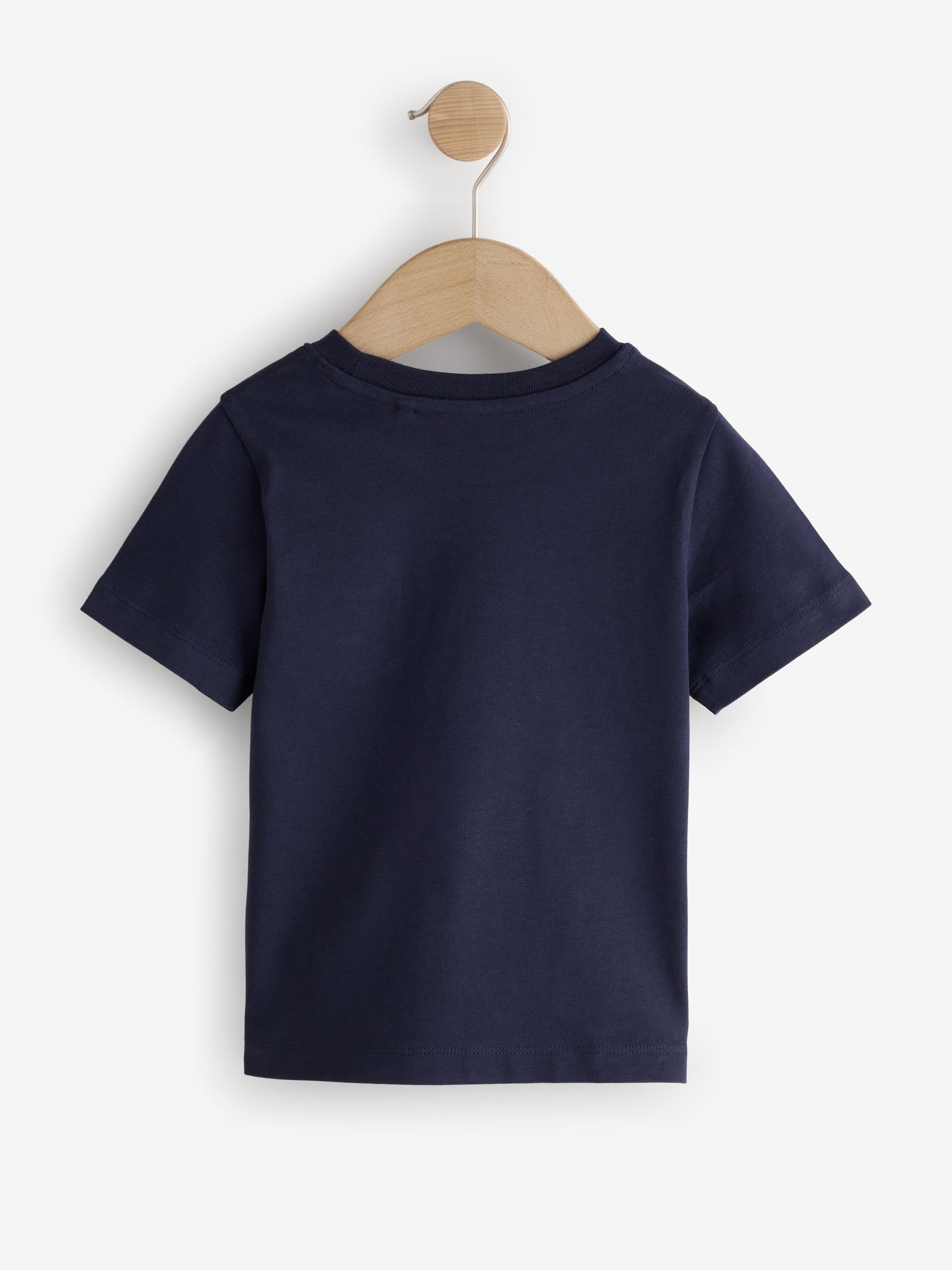 Navy Blue & White 3 Pack Short Sleeve Brannan Bear Embroidered T-Shirts (6 mths - 5yrs) - Image 3 of 7