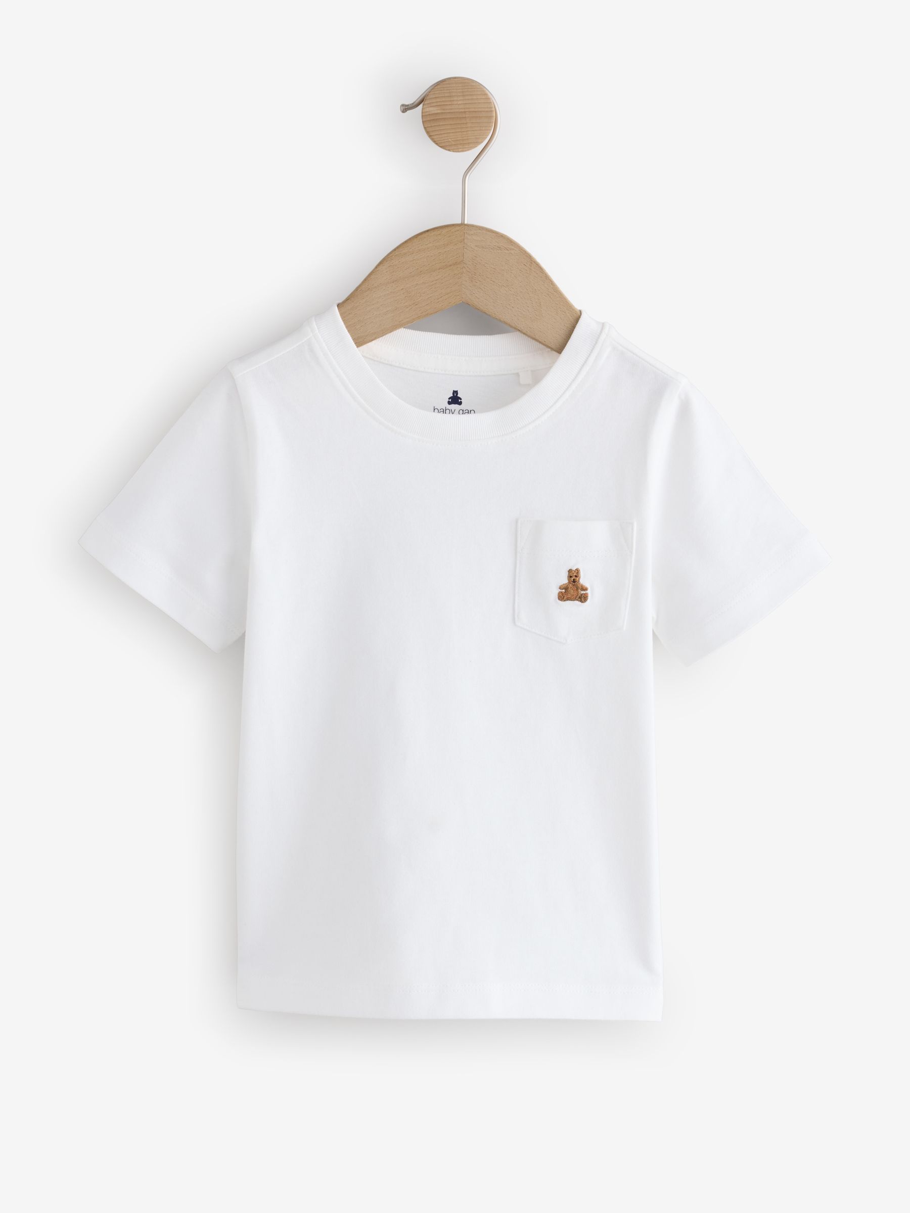 Navy Blue & White 3 Pack Short Sleeve Brannan Bear Embroidered T-Shirts (6 mths - 5yrs) - Image 5 of 7