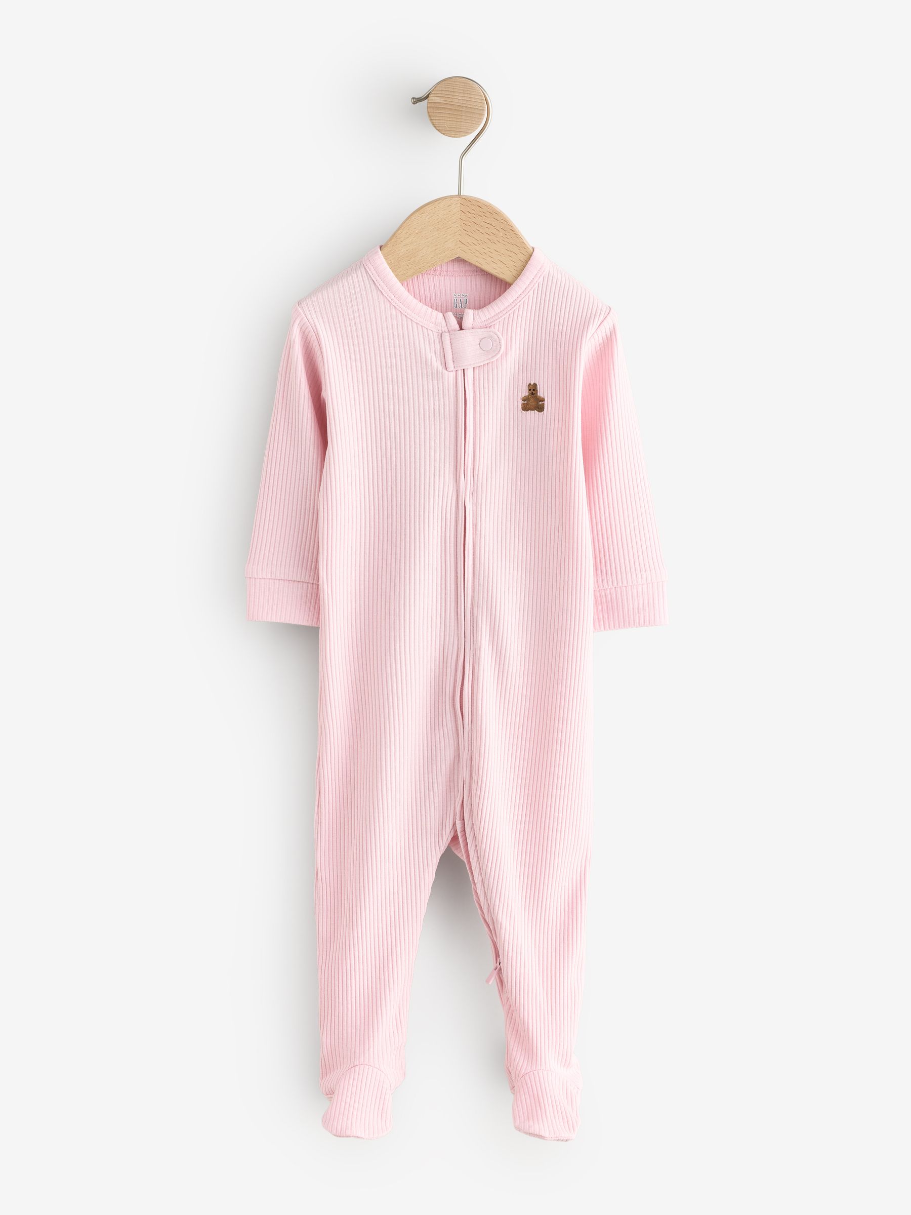 Pink Floral and Stripe 3 Pack Baby Sleepsuit - Image 4 of 11
