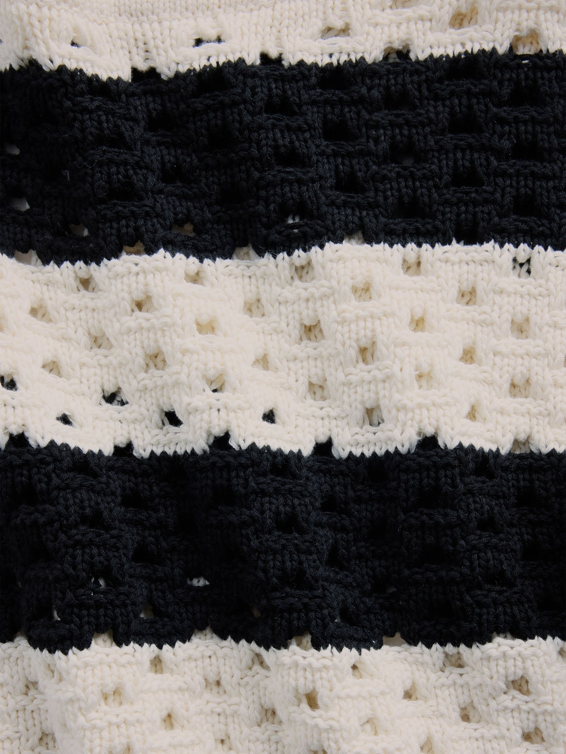 Black Stripe Crochet Boat neck Jumper - Image 4 of 4