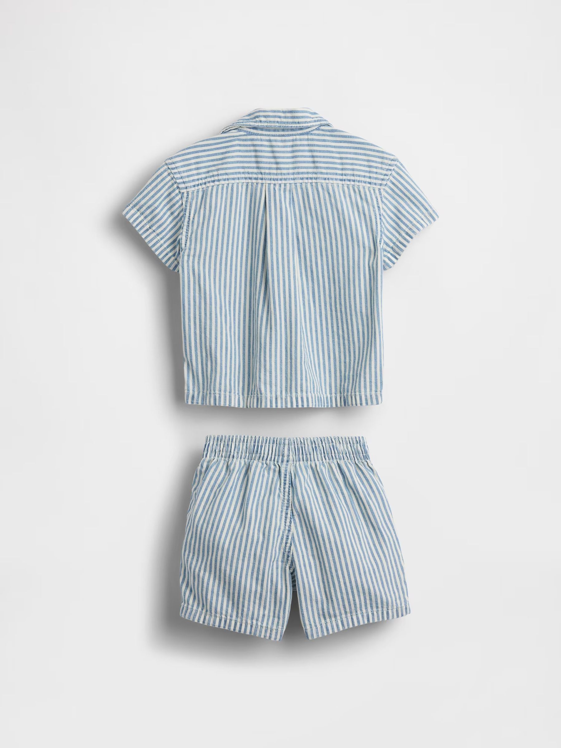 Blue Denim Stripe Outfit Set - Image 2 of 2