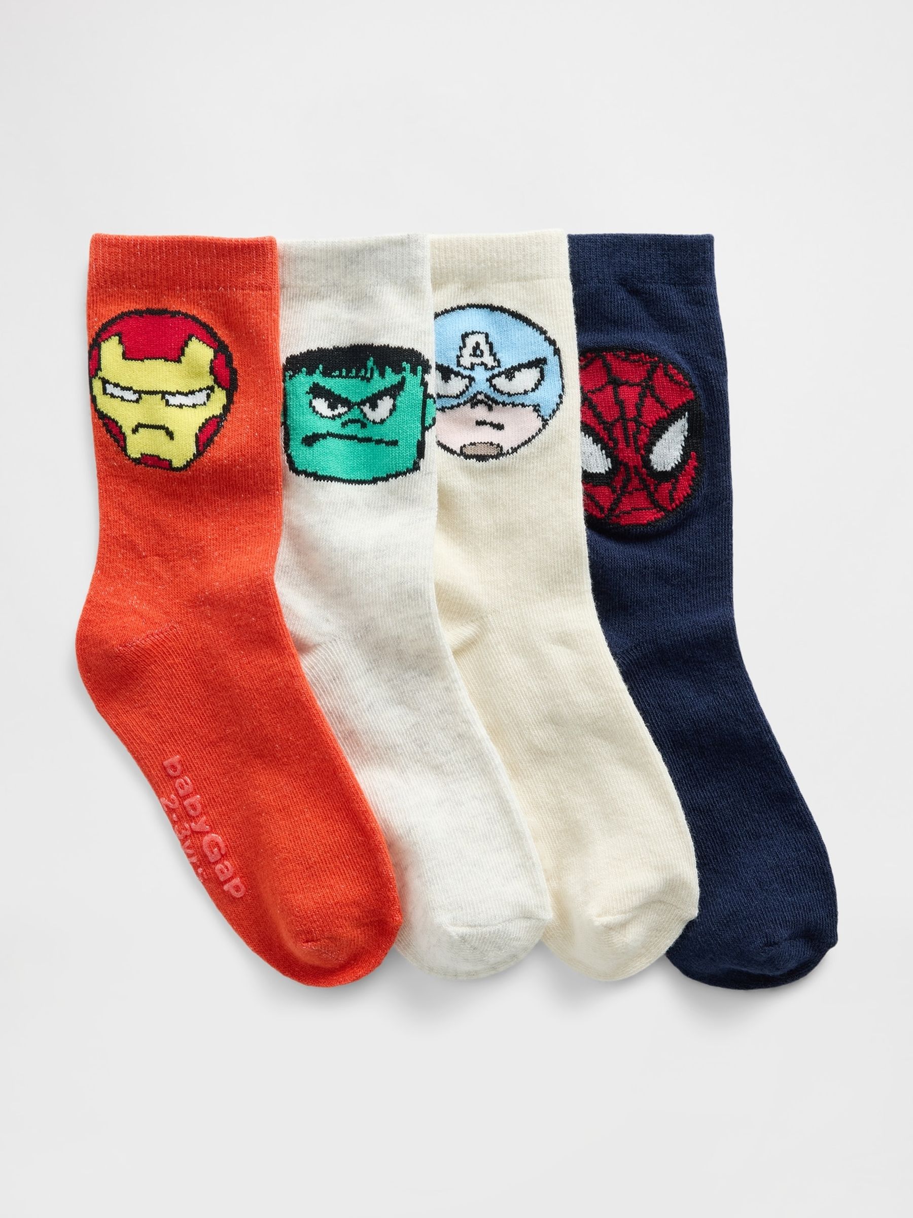 Multi Marvel Crew Socks 4 Pack - Image 1 of 1