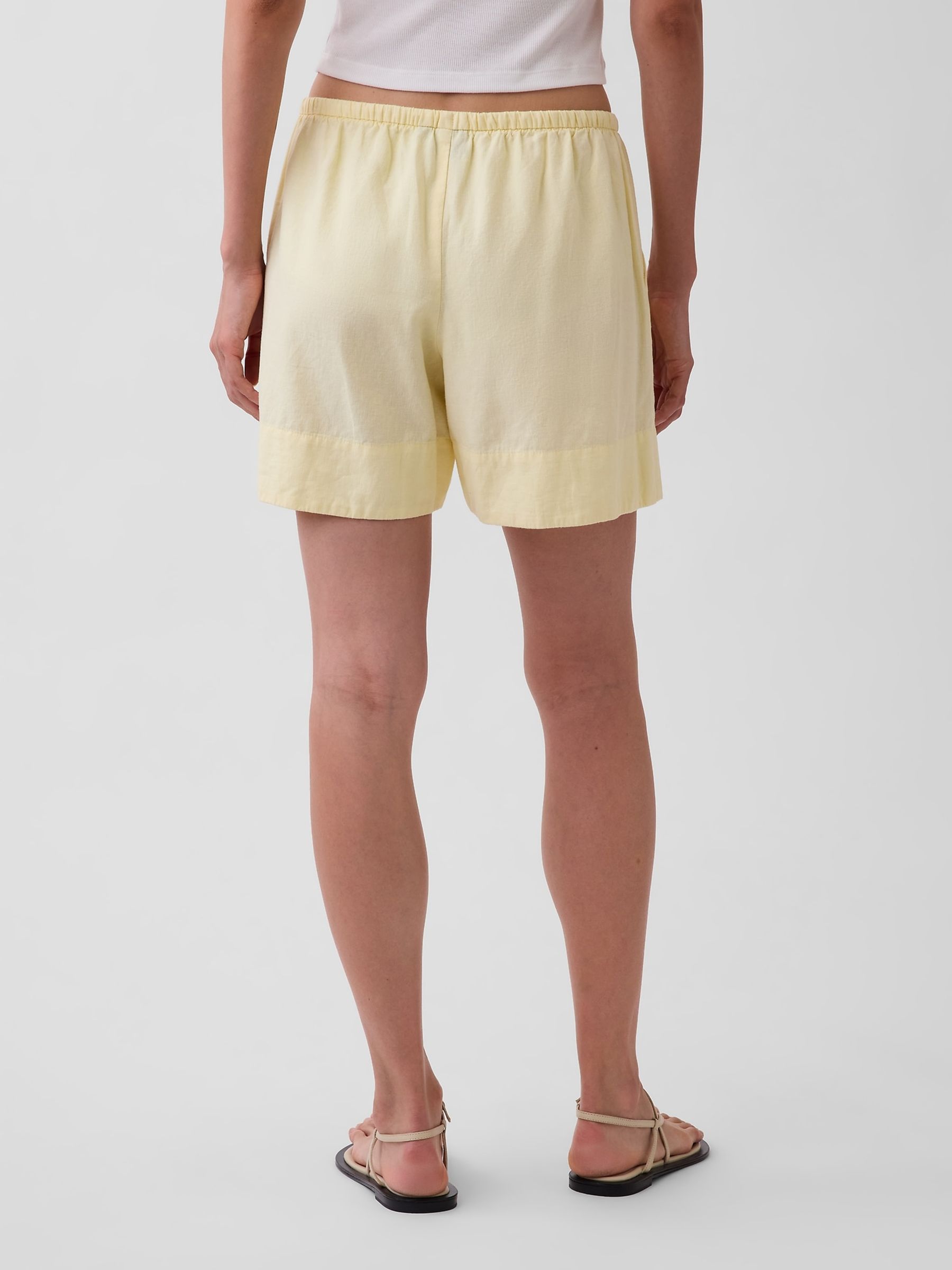 Yellow Linen-Blend Easy Shorts - Image 2 of 4