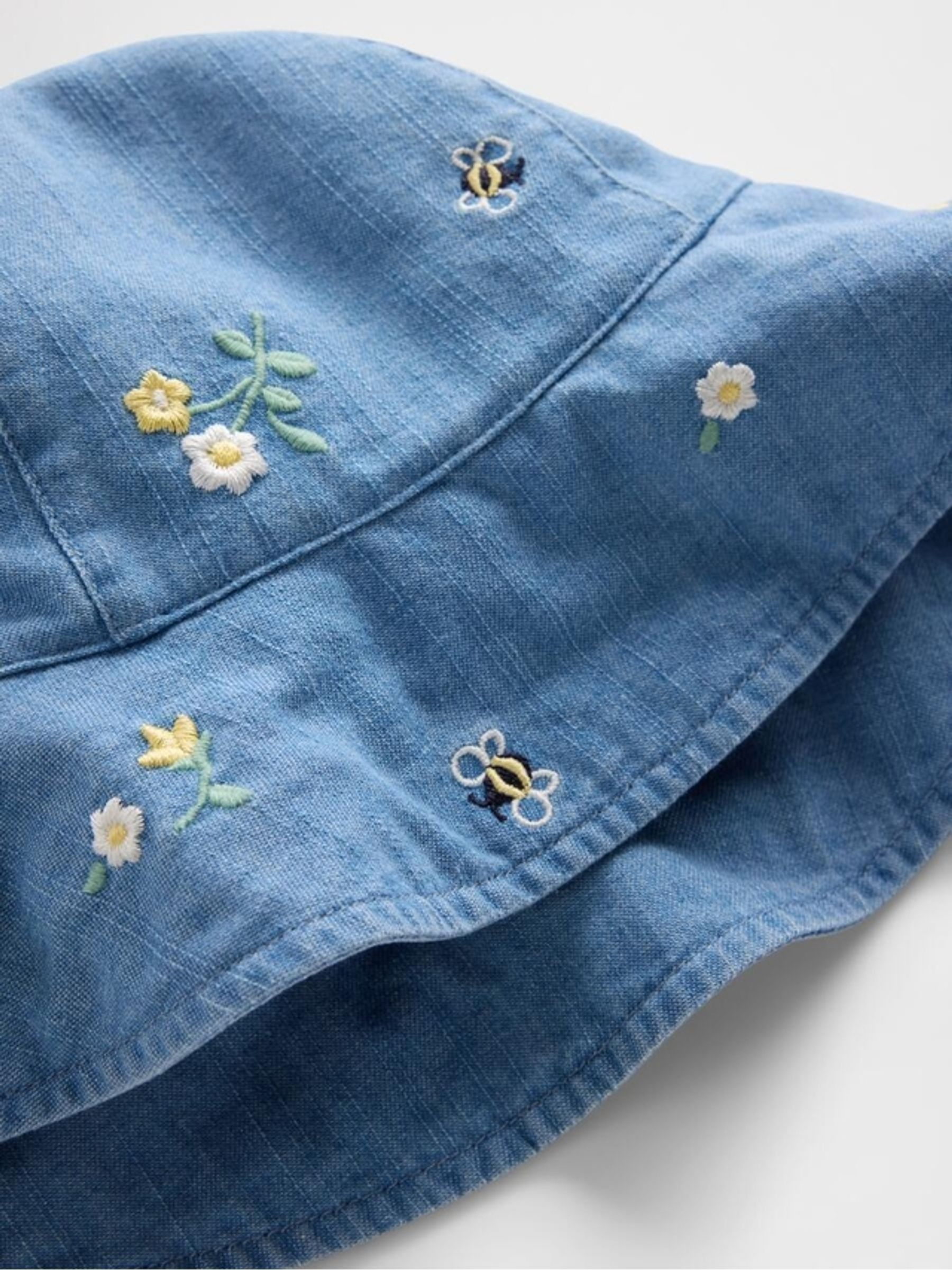 Blue Embroidered Denim Sun Hat (Newborn-24mths) - Image 2 of 2