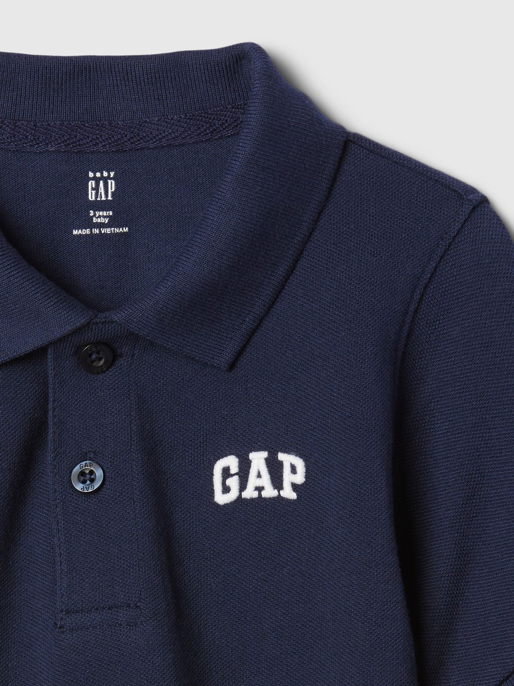 Navy Logo Pique Polo Shirt - Image 3 of 3