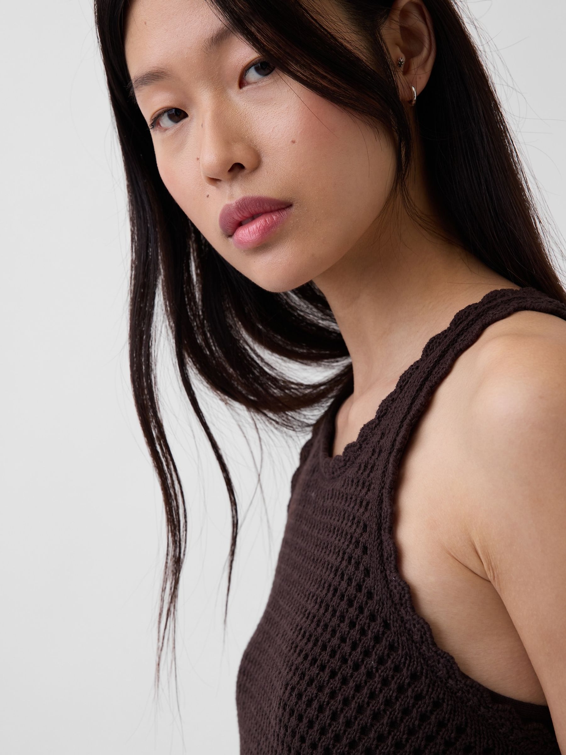 Brown Crochet Mini Dress - Image 4 of 4