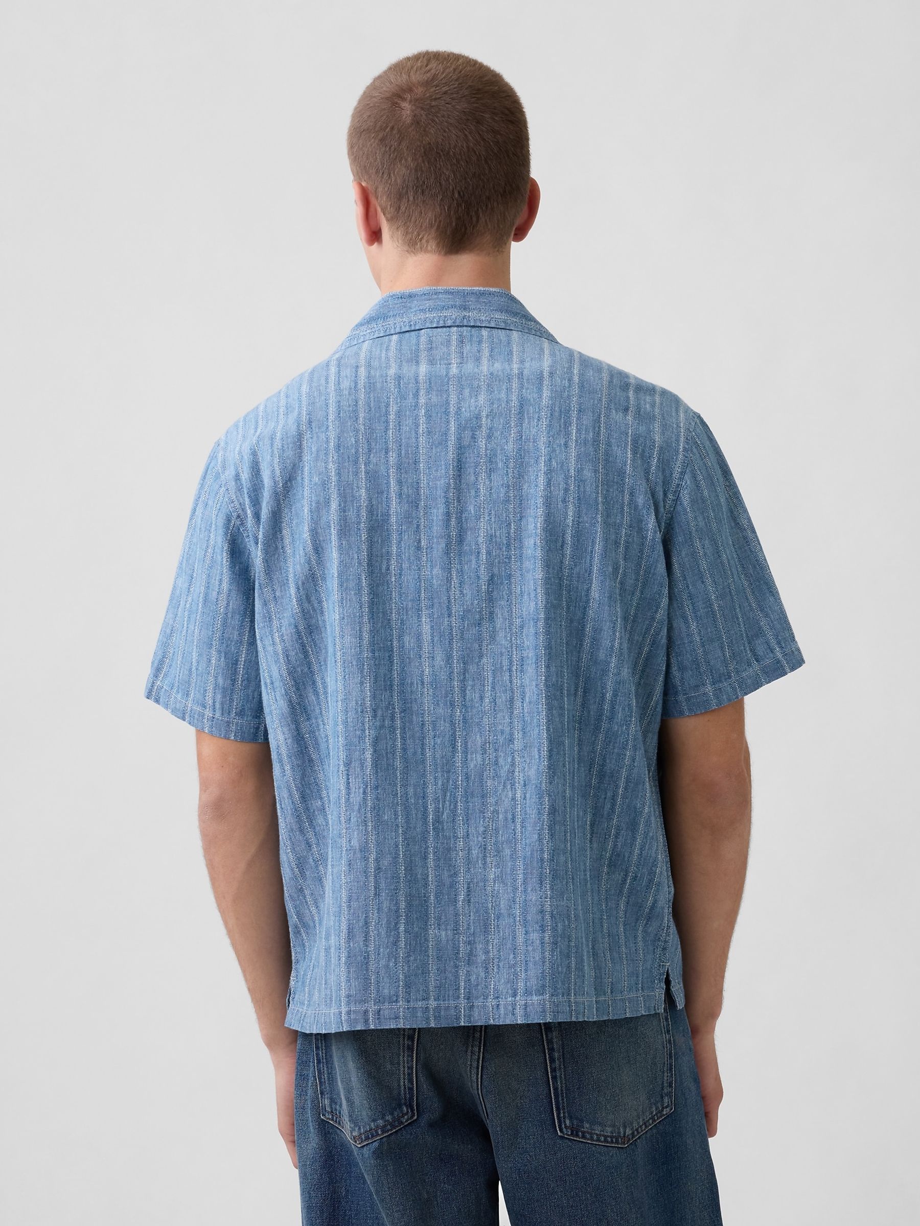 Medium wash Denim Resort Shirt - Image 2 of 4