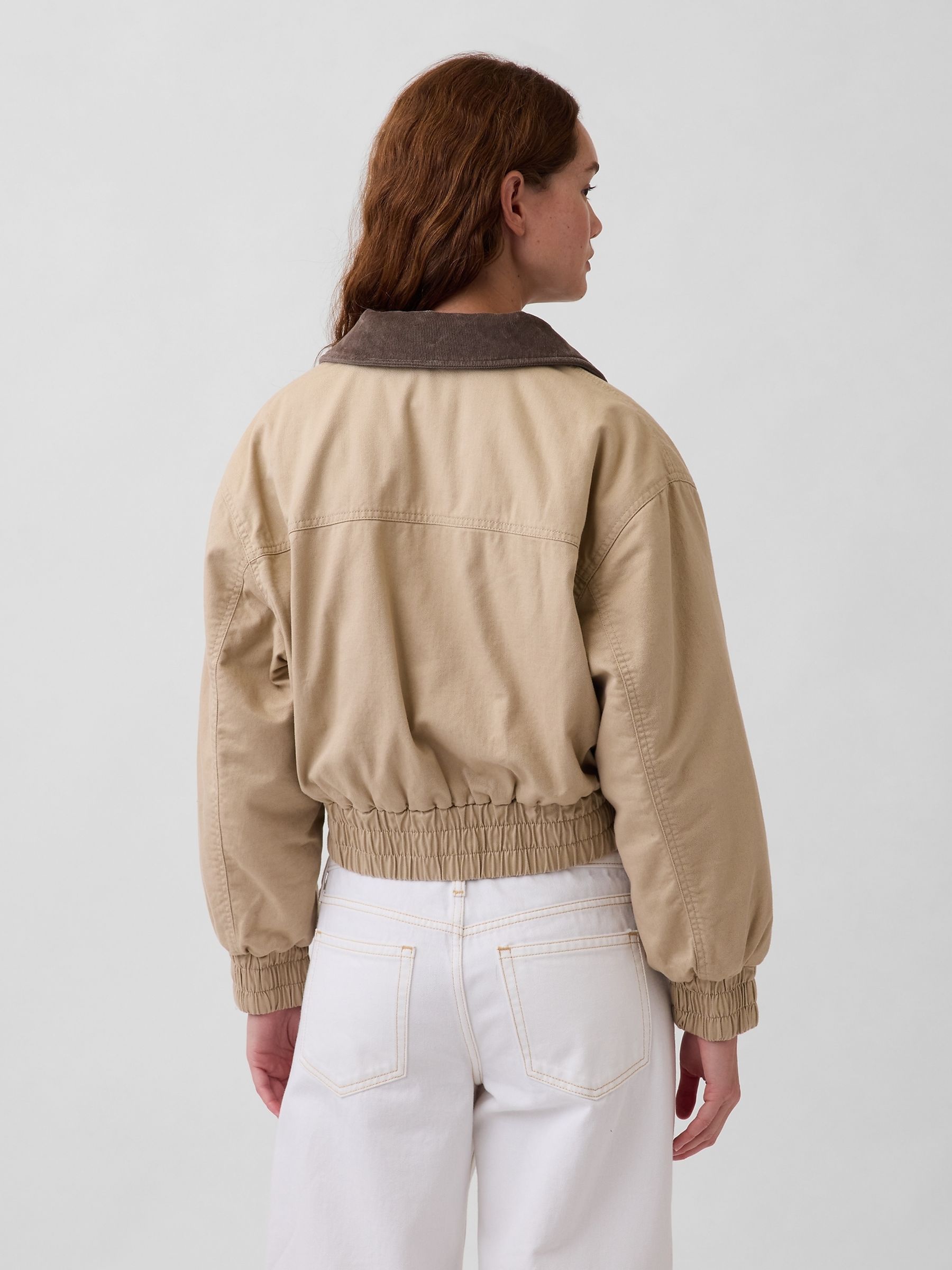 Brown Oversized Bomber Jacket - Image 2 of 5