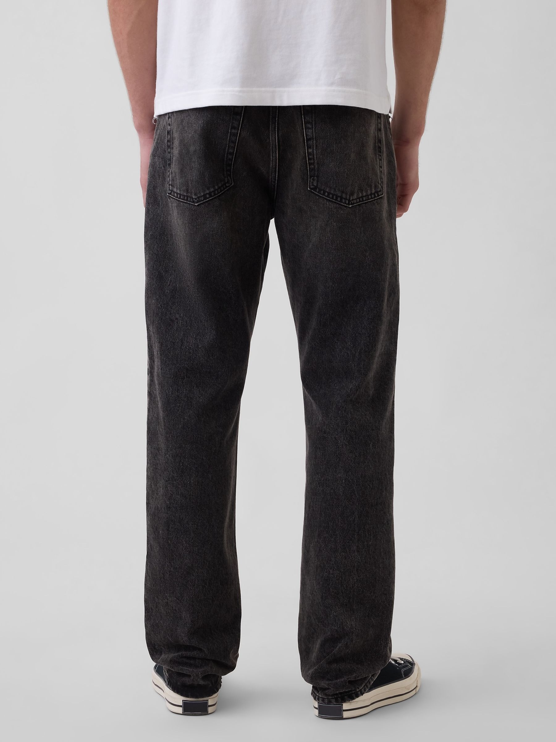 Black Relaxed Straight Jeans - Image 2 of 5 Black Relaxed Straight Jeans - Image 2 of 5