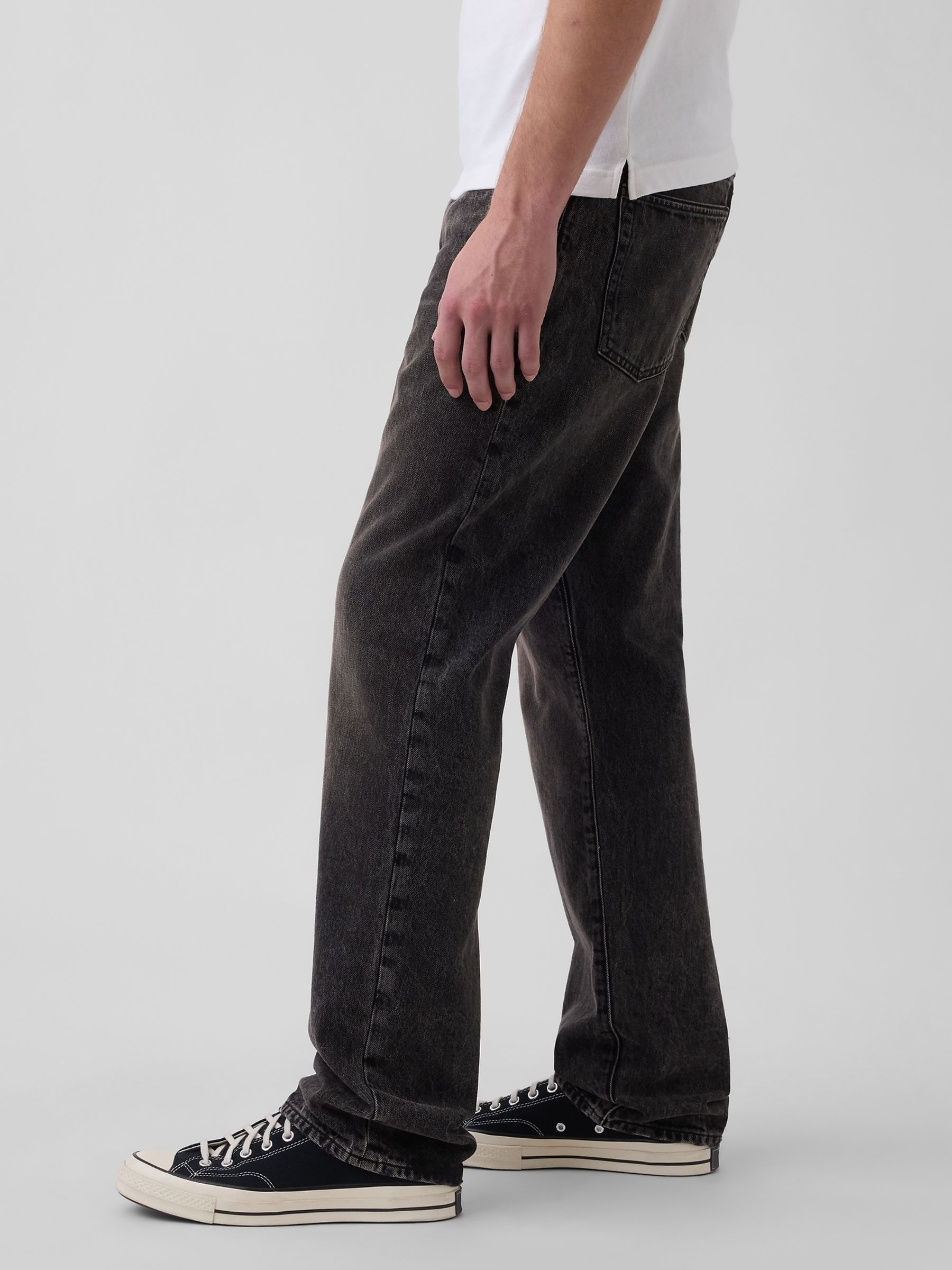 Black Relaxed Straight Jeans - Image 3 of 5