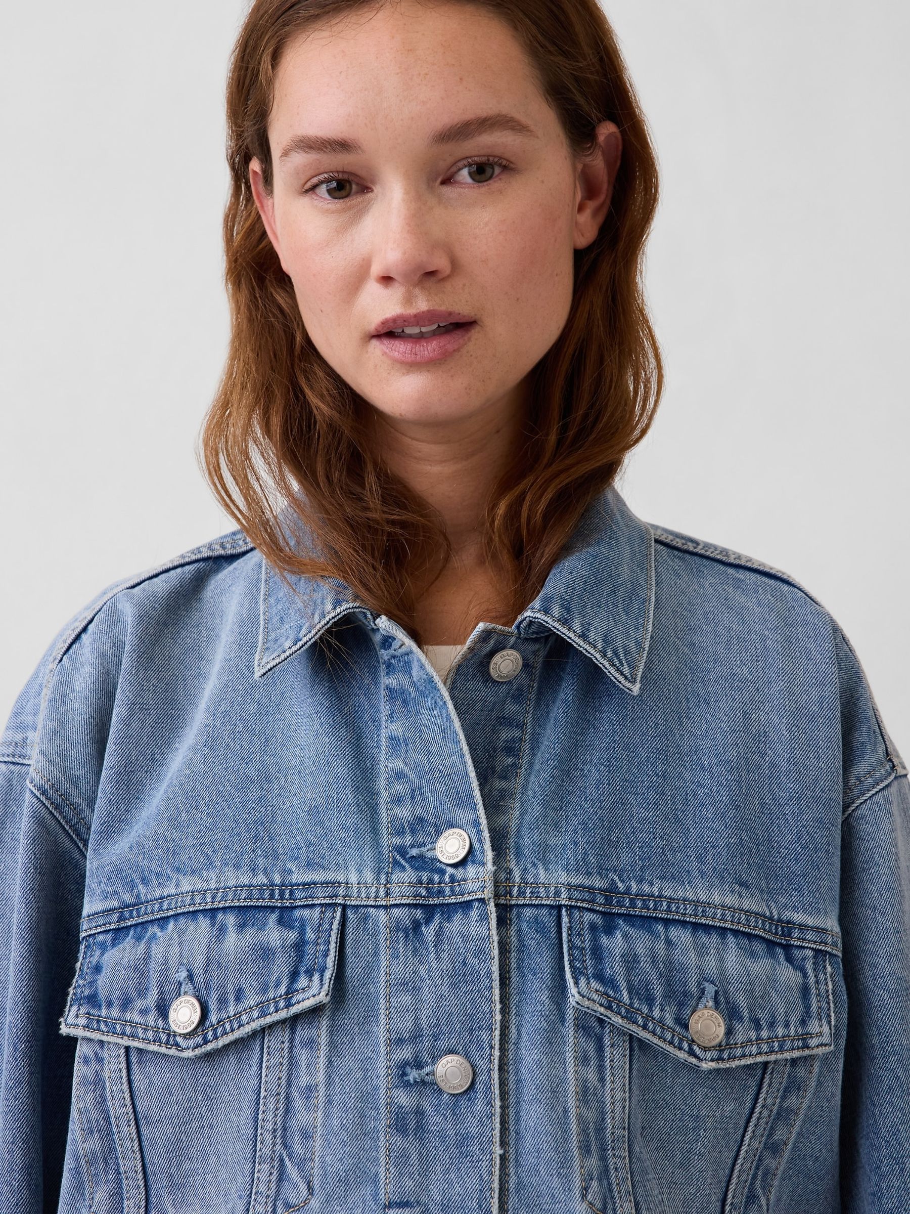 Medium wash Oversized Icon Denim Jacket - Image 4 of 4