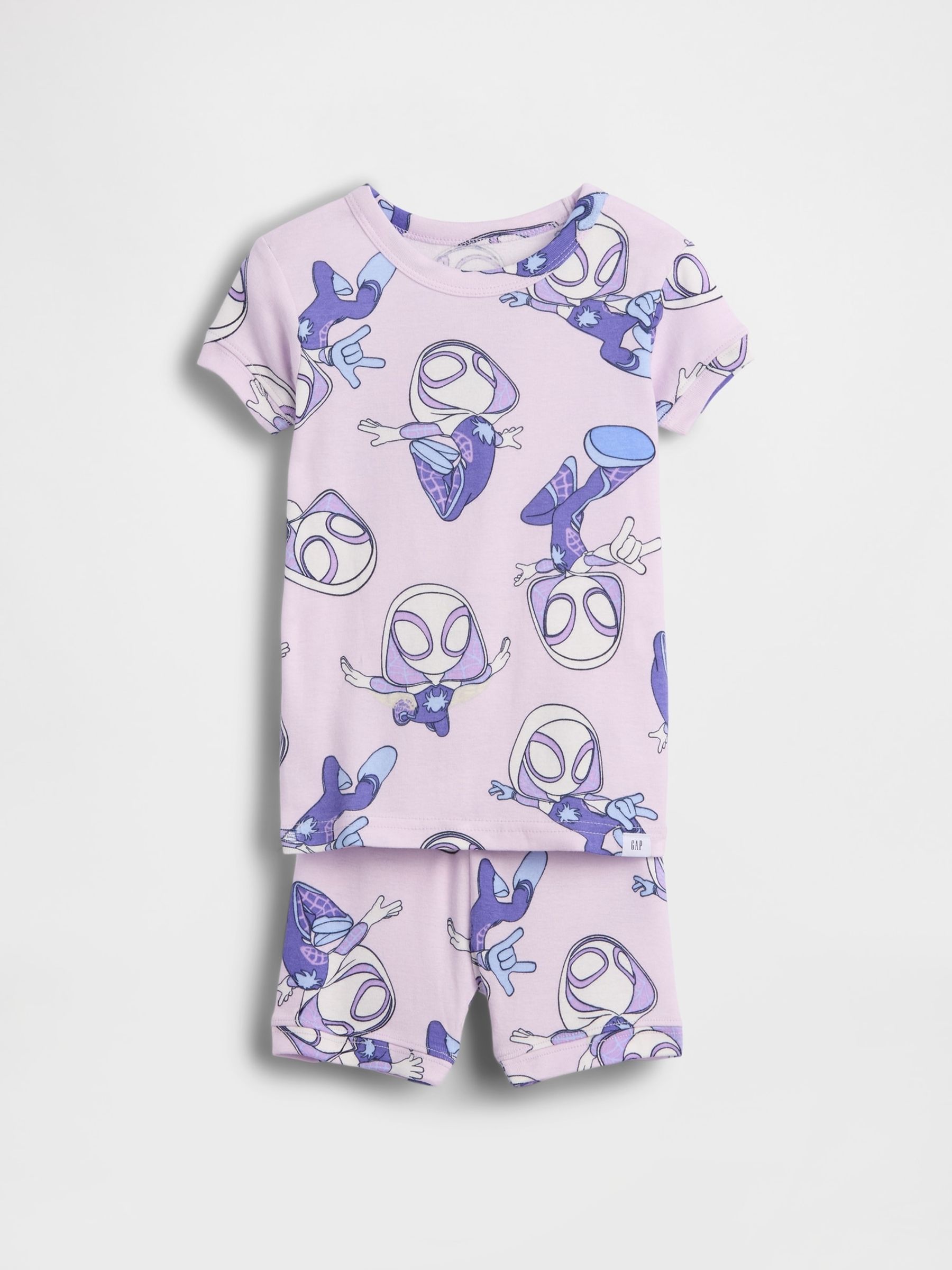 Purple Marvel Brushed Cotton pyjama Shorts Set - Image 1 of 2