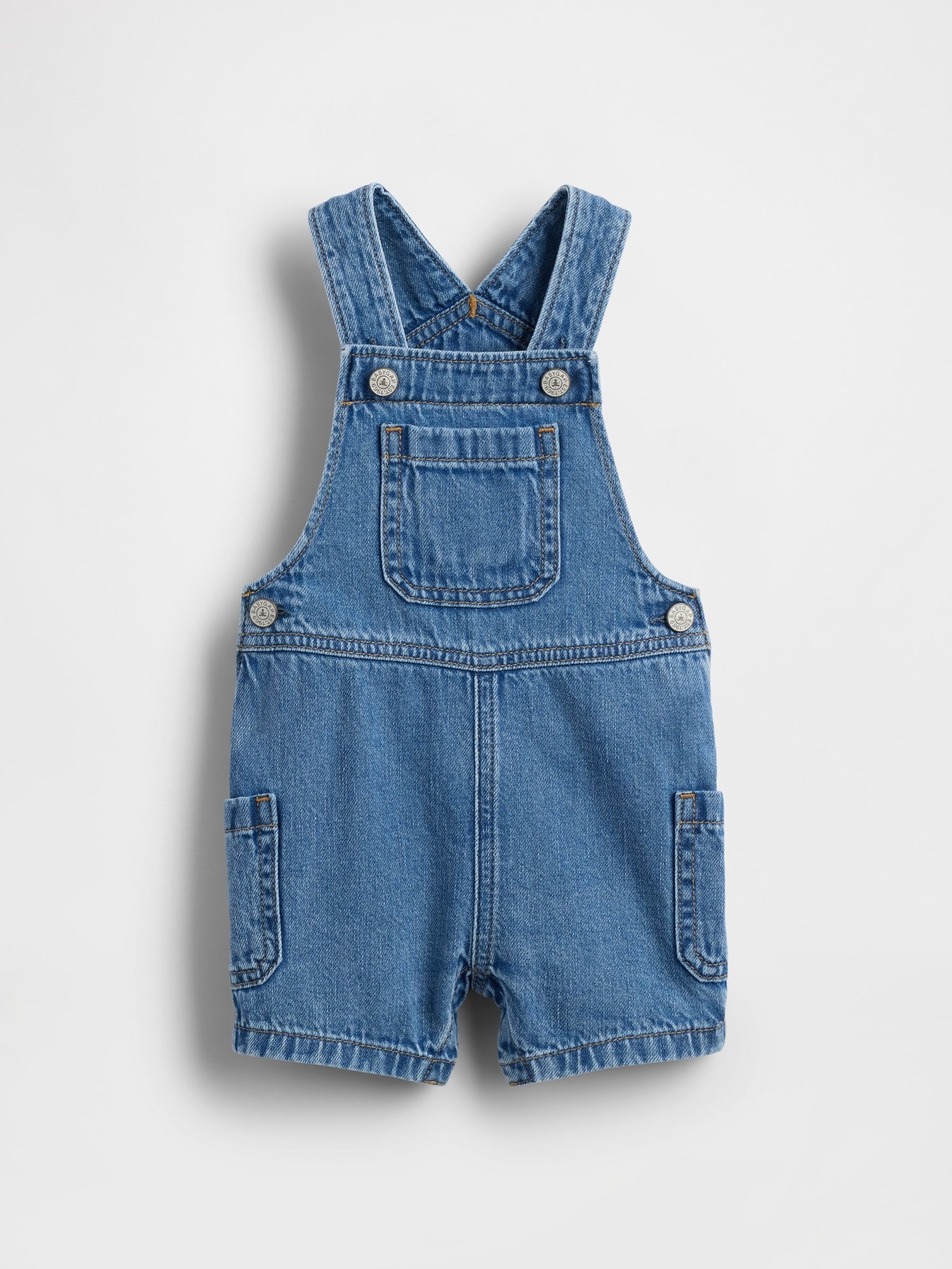 Medium wash Denim Short Dungarees - Image 1 of 3
