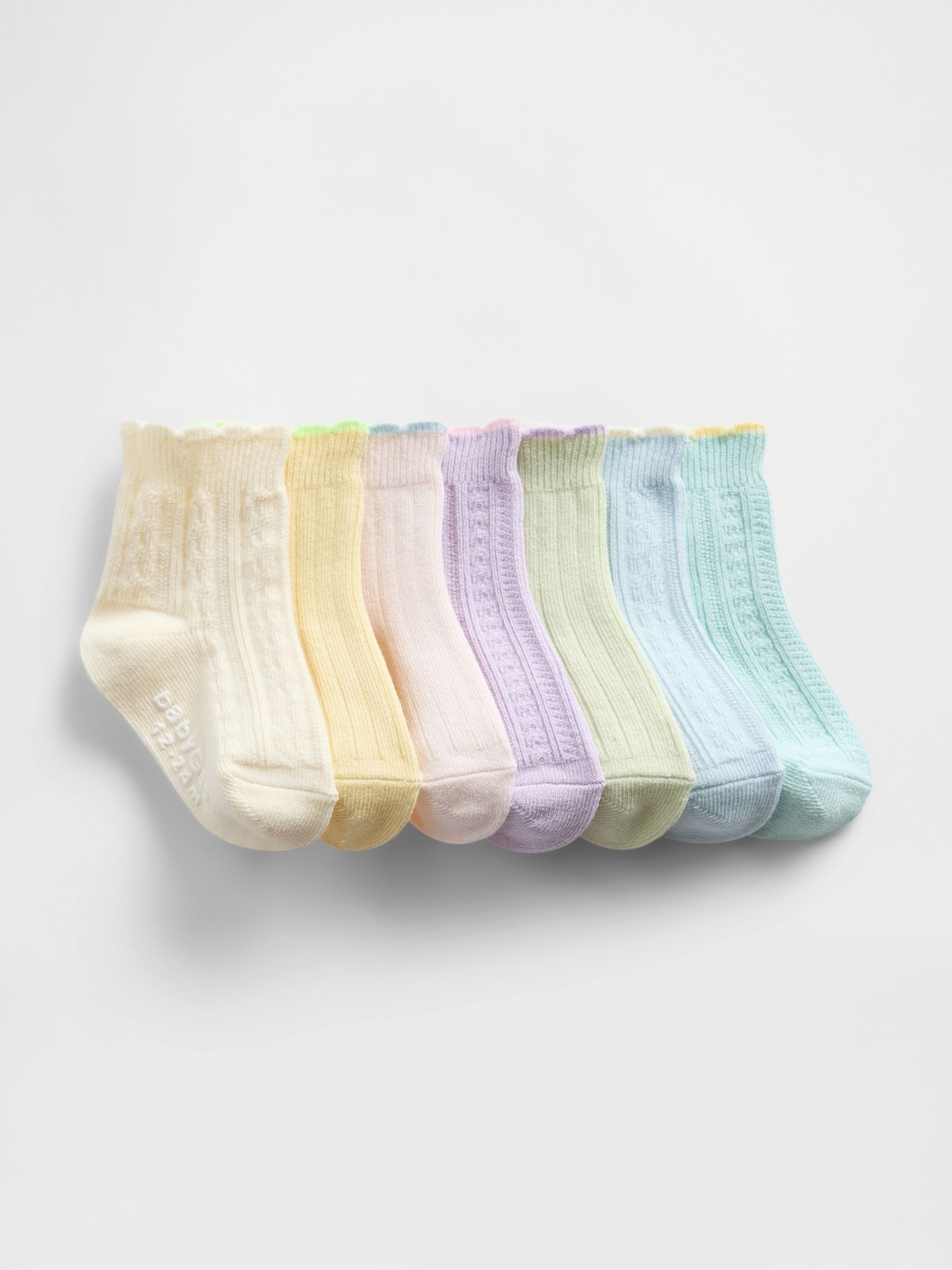 Multi Ruffle Quarter Crew Socks 7-Pack - Image 1 of 1