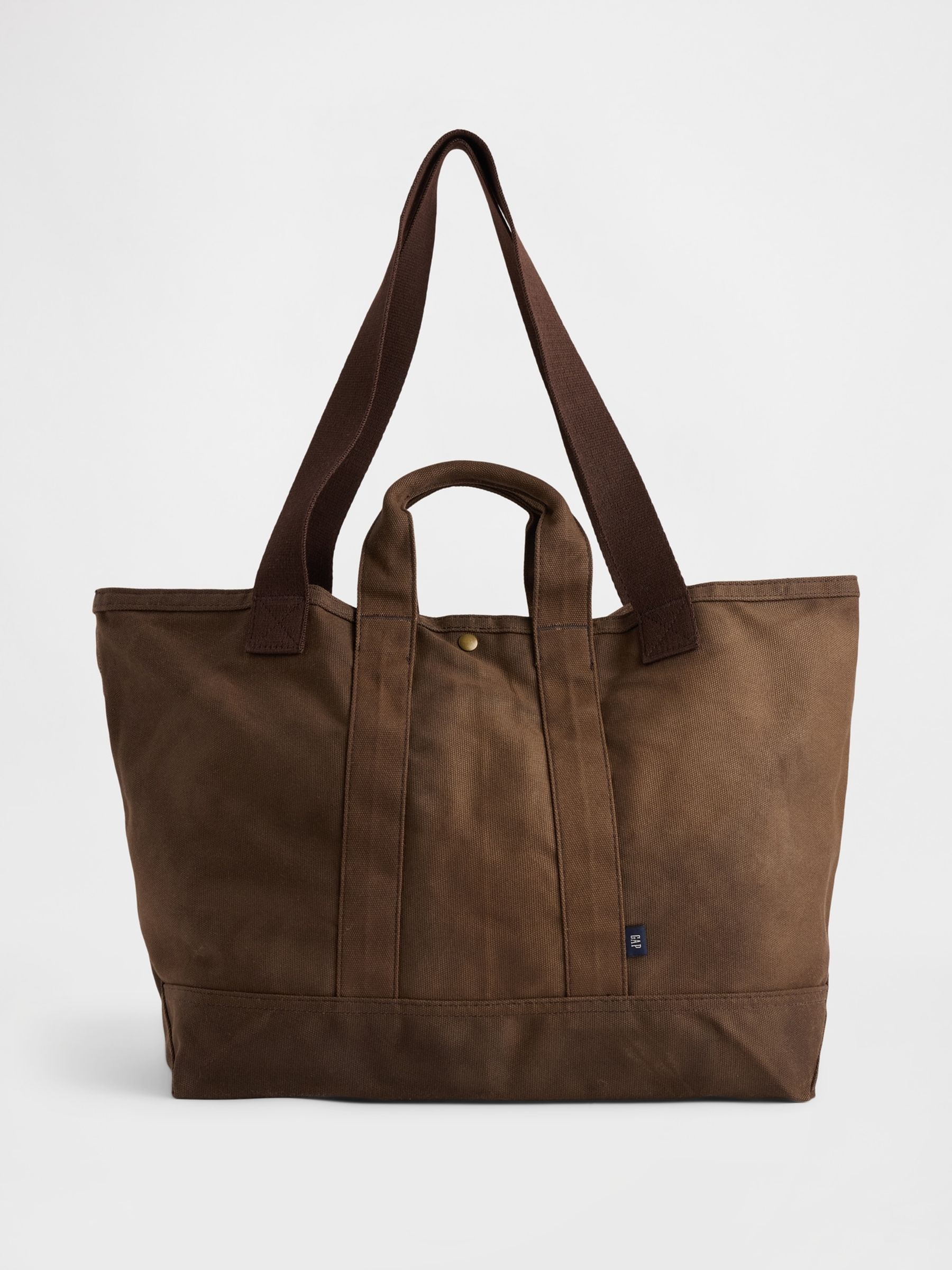Brown Waxed Canvas Tote Bag - Image 1 of 2