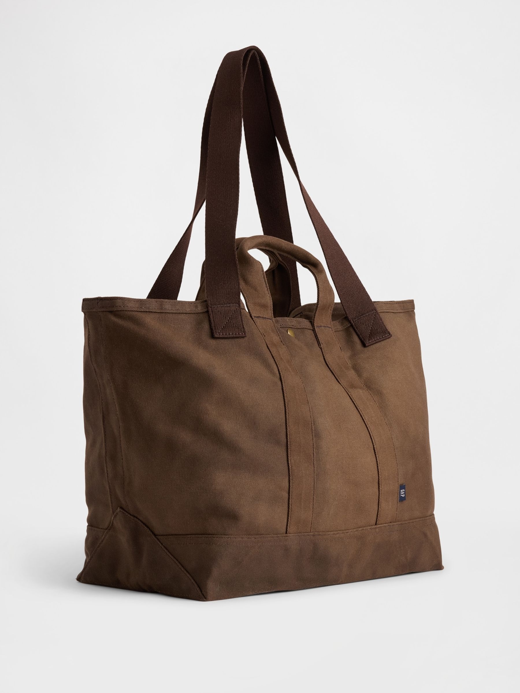 Brown Waxed Canvas Tote Bag - Image 2 of 2