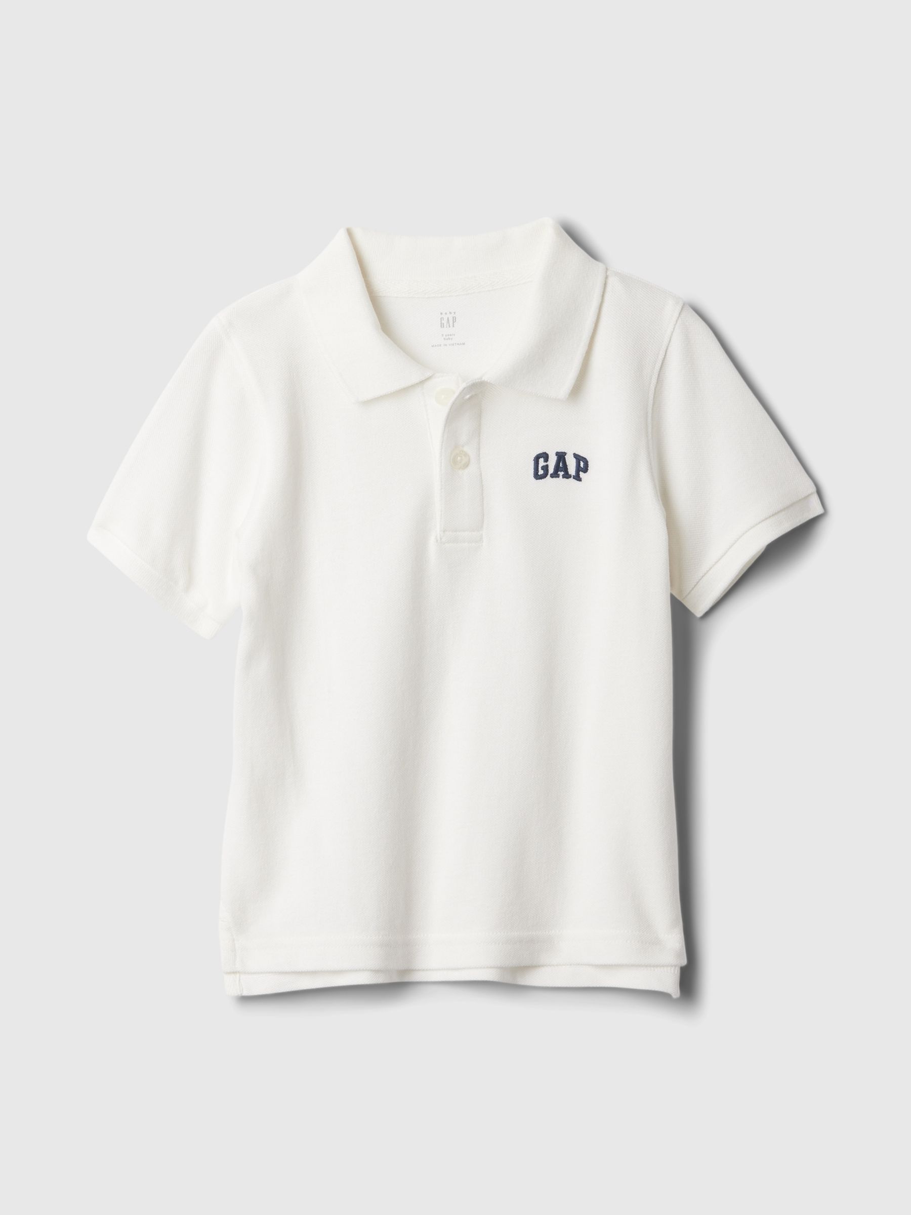 White Logo Pique Polo Shirt - Image 1 of 2