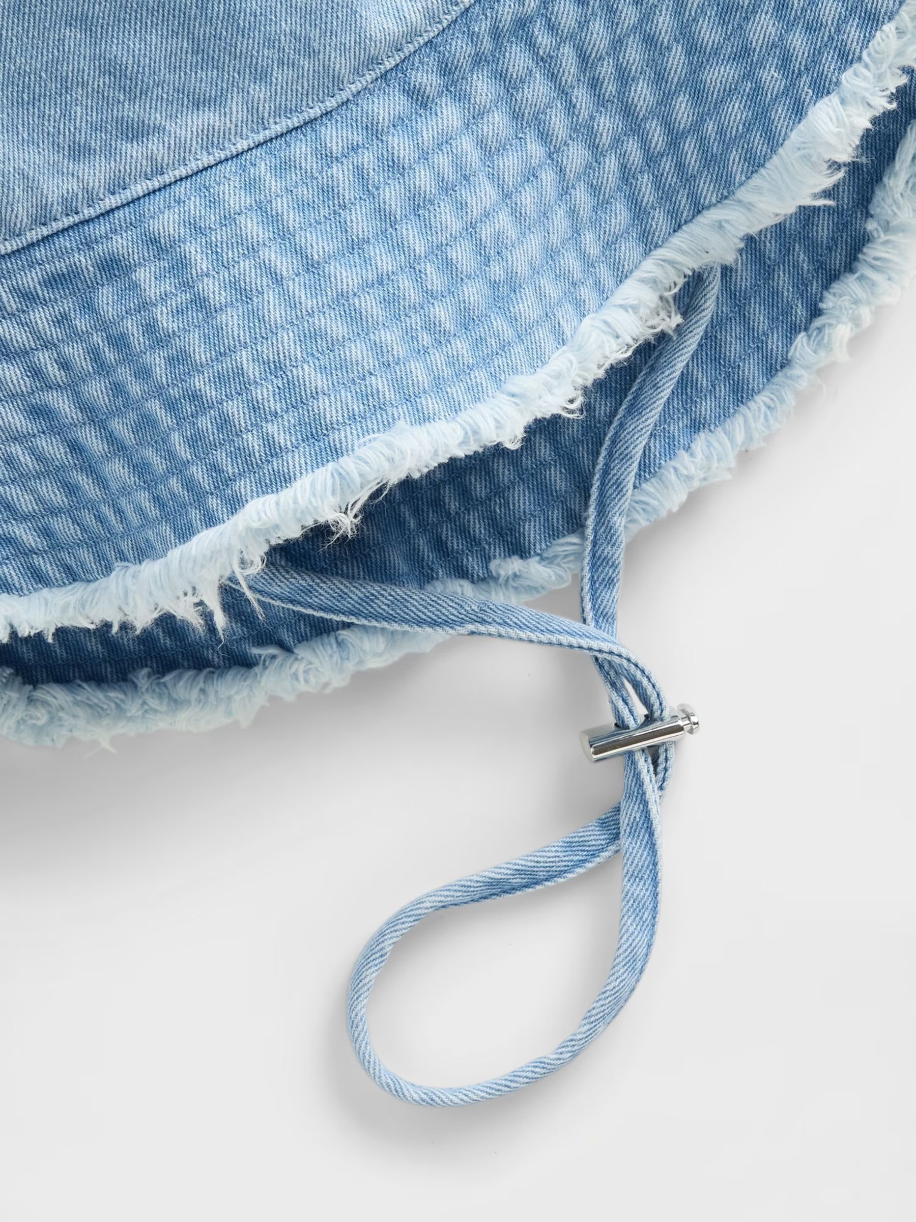 Blue Frayed Bucket Hat - Image 3 of 3