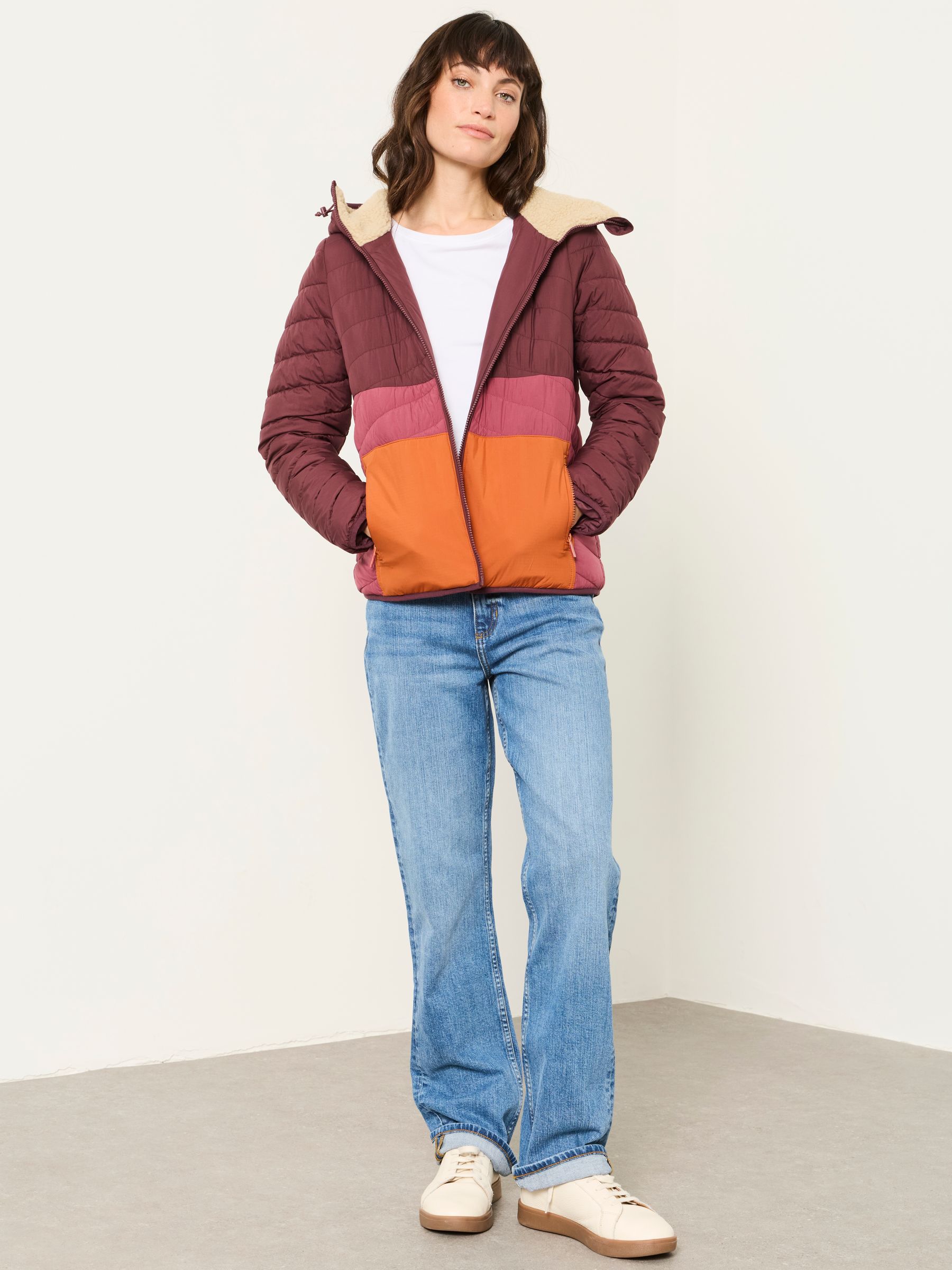 Erica Purple Colourblock Petite Puffer Jacket - Image 2 of 7