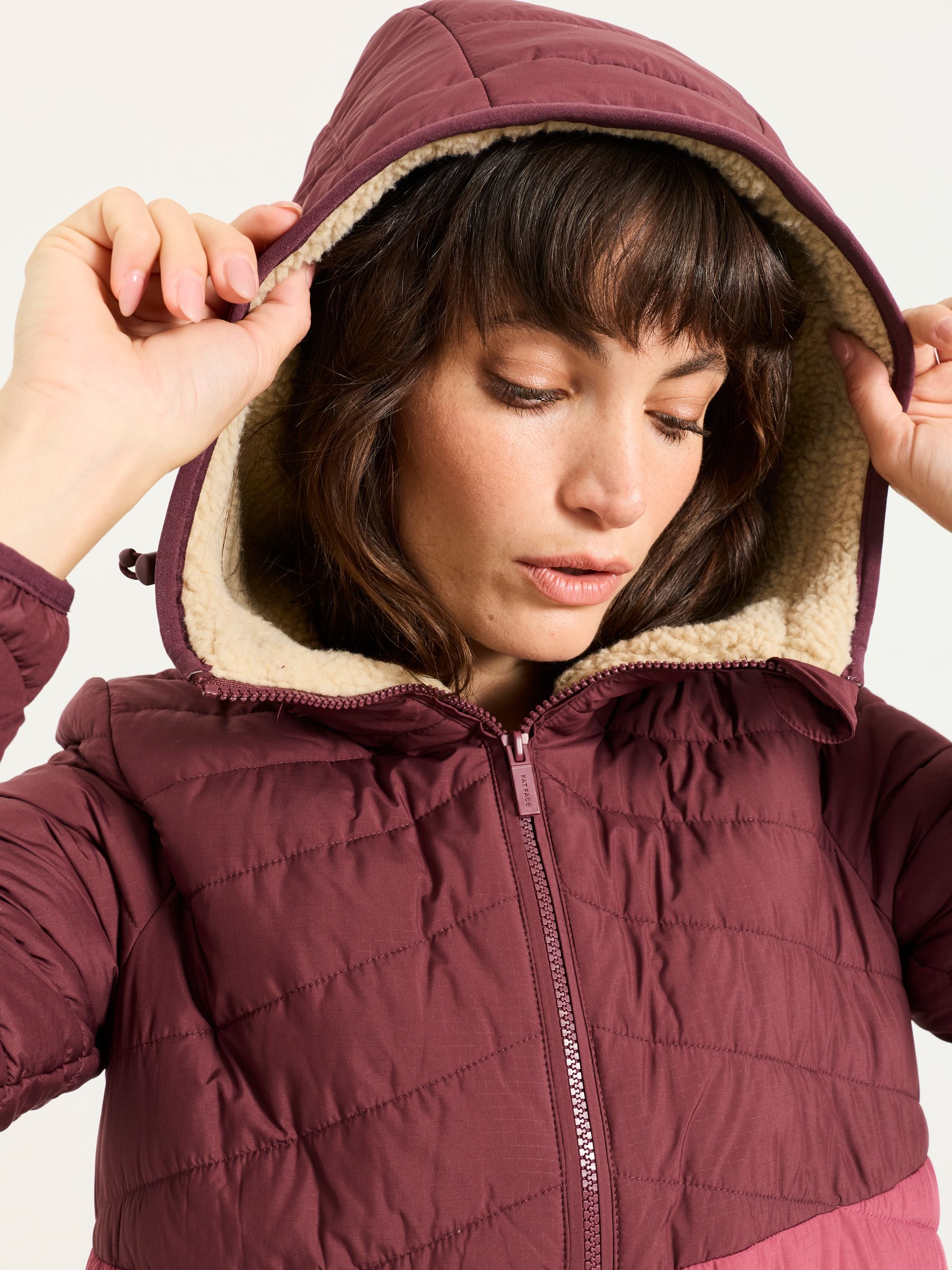 Erica Purple Colourblock Petite Puffer Jacket - Image 4 of 7