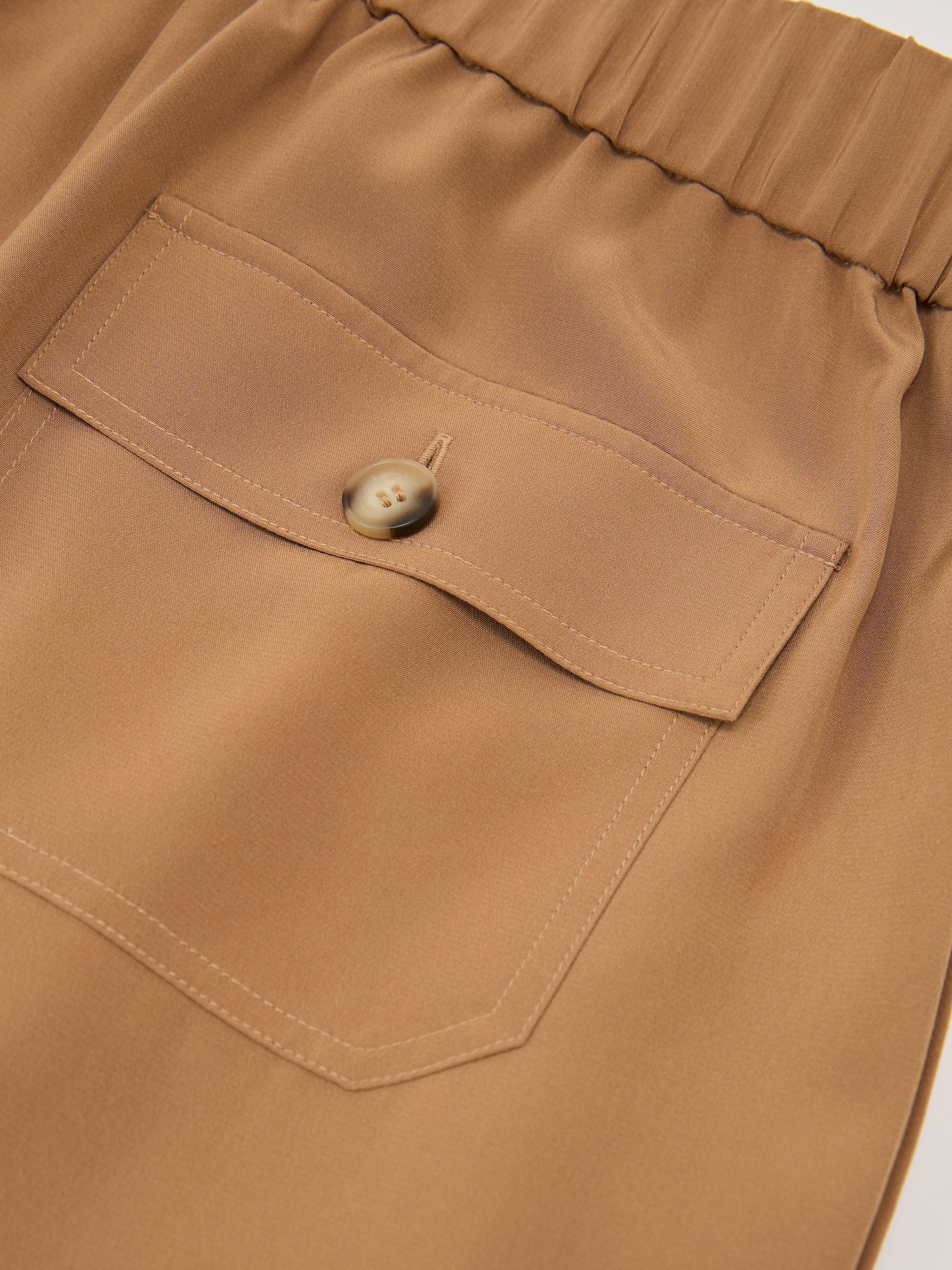 Matte-Silk Wide-Leg Trousers in Camel - Image 7 of 7