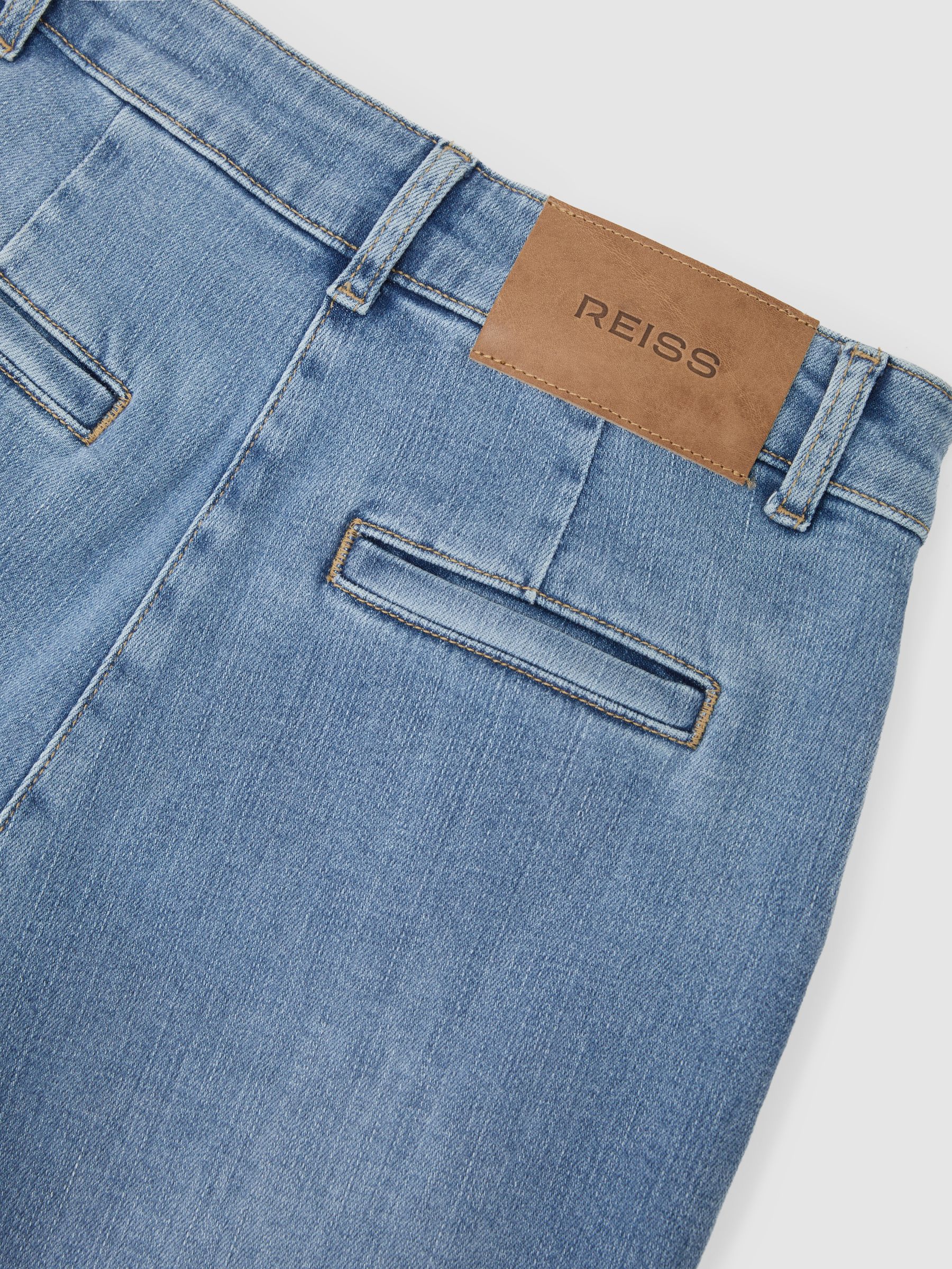Petite Pintuck-Detail Flared Jeans in Light Blue - image 3