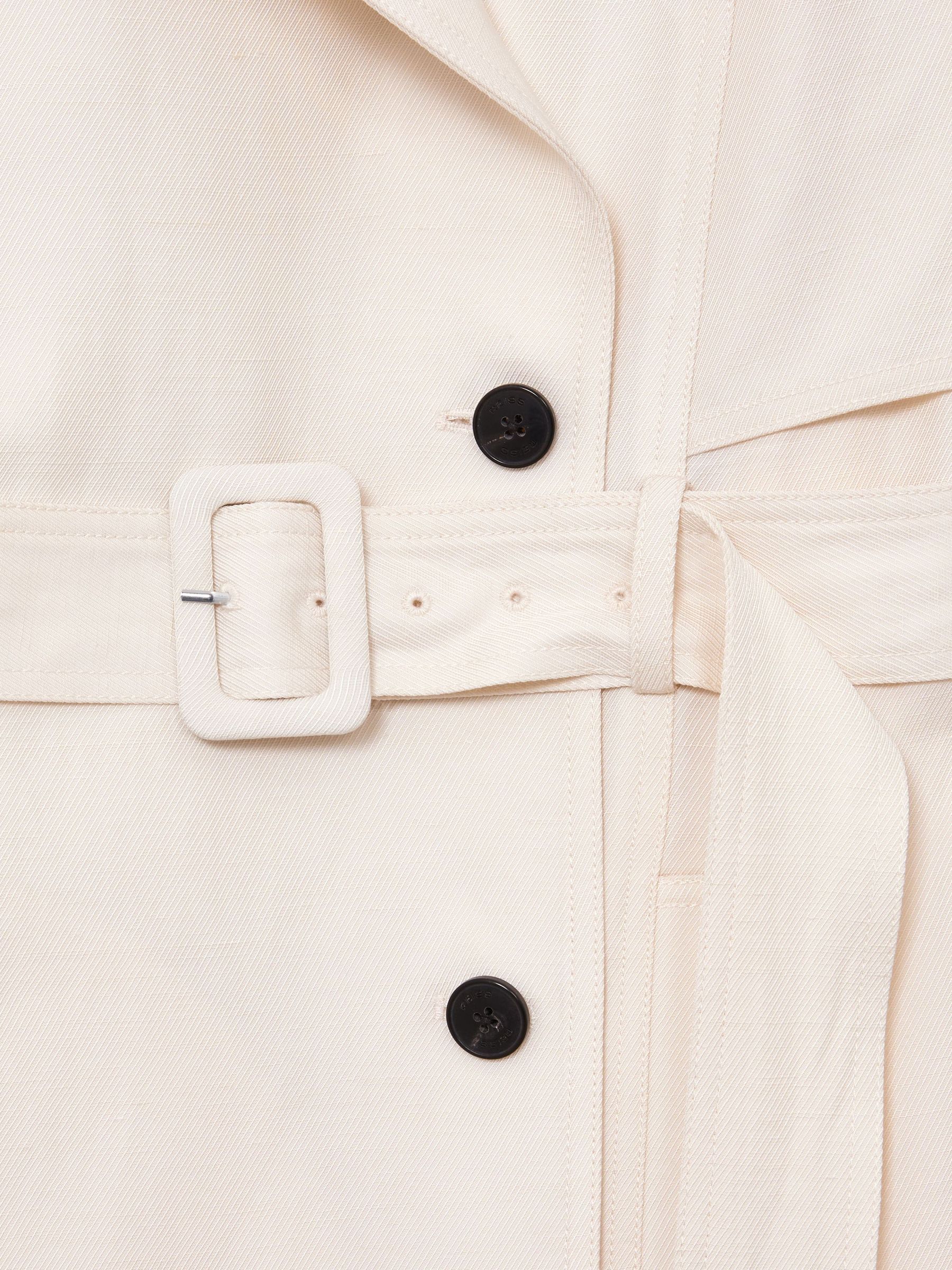 Double-Breasted Trench Coat with Linen in White - image 2